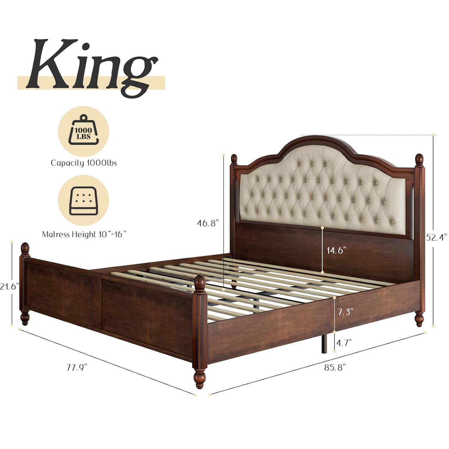 Lark Manor™ Amilio Upholstered Bed Solid Wood Platform