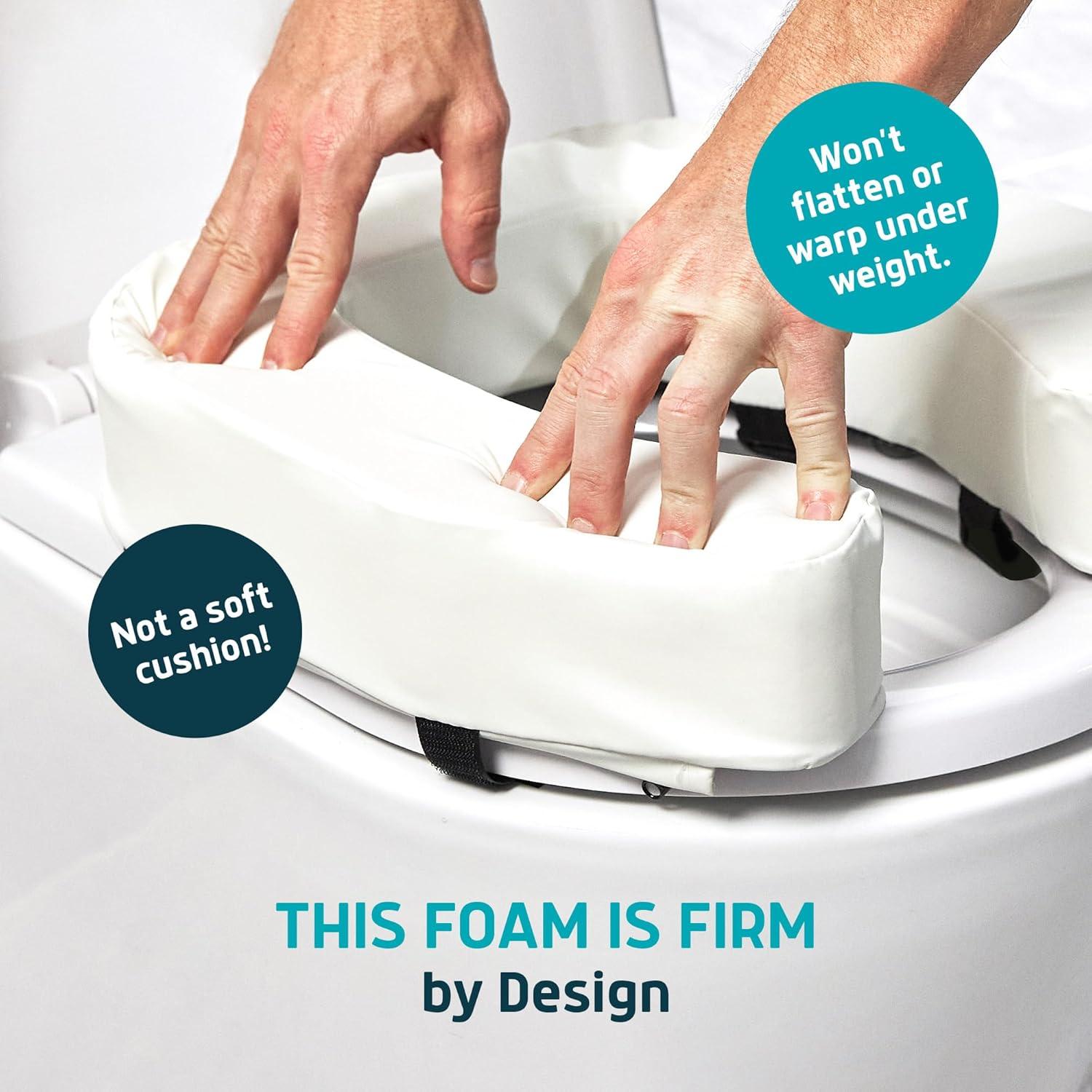 White High-Density Foam Raised Toilet Seat Cushion