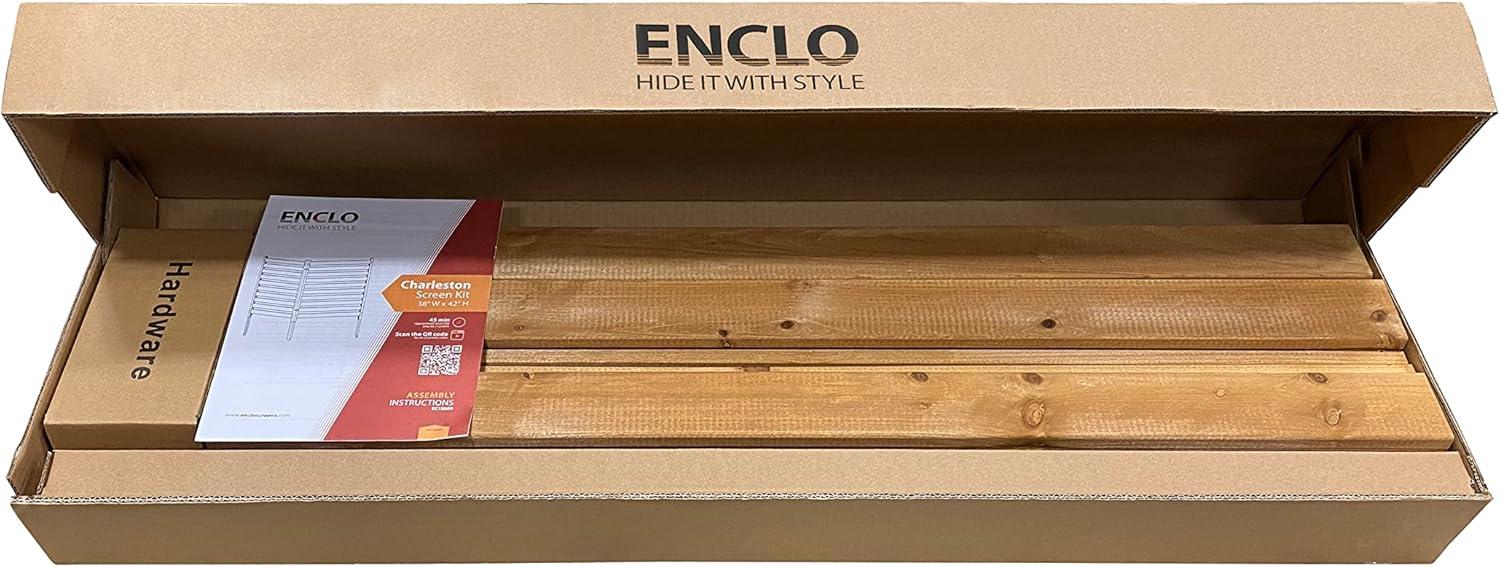 42in H x 38in W (2 Panels) No Dig Enclo Charleston Cedar Wood Privacy Screen, Ideal Outdoor Privacy Wall, Pool Equipment Enclosure, Trash Can Enclosures, Air Conditioner Fence, EC18009