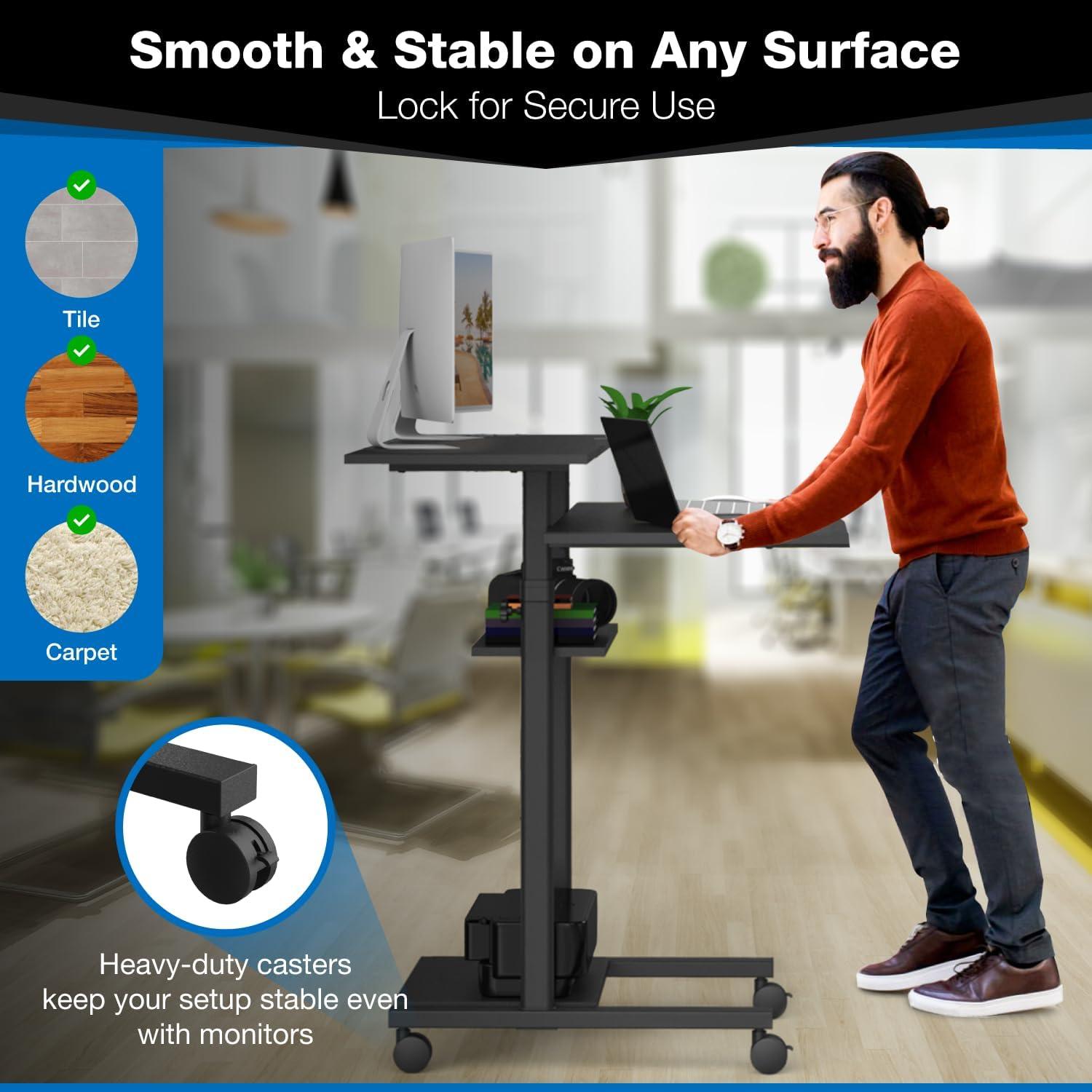 Mount-it Adjustable Metal Base Standing Desk Converter