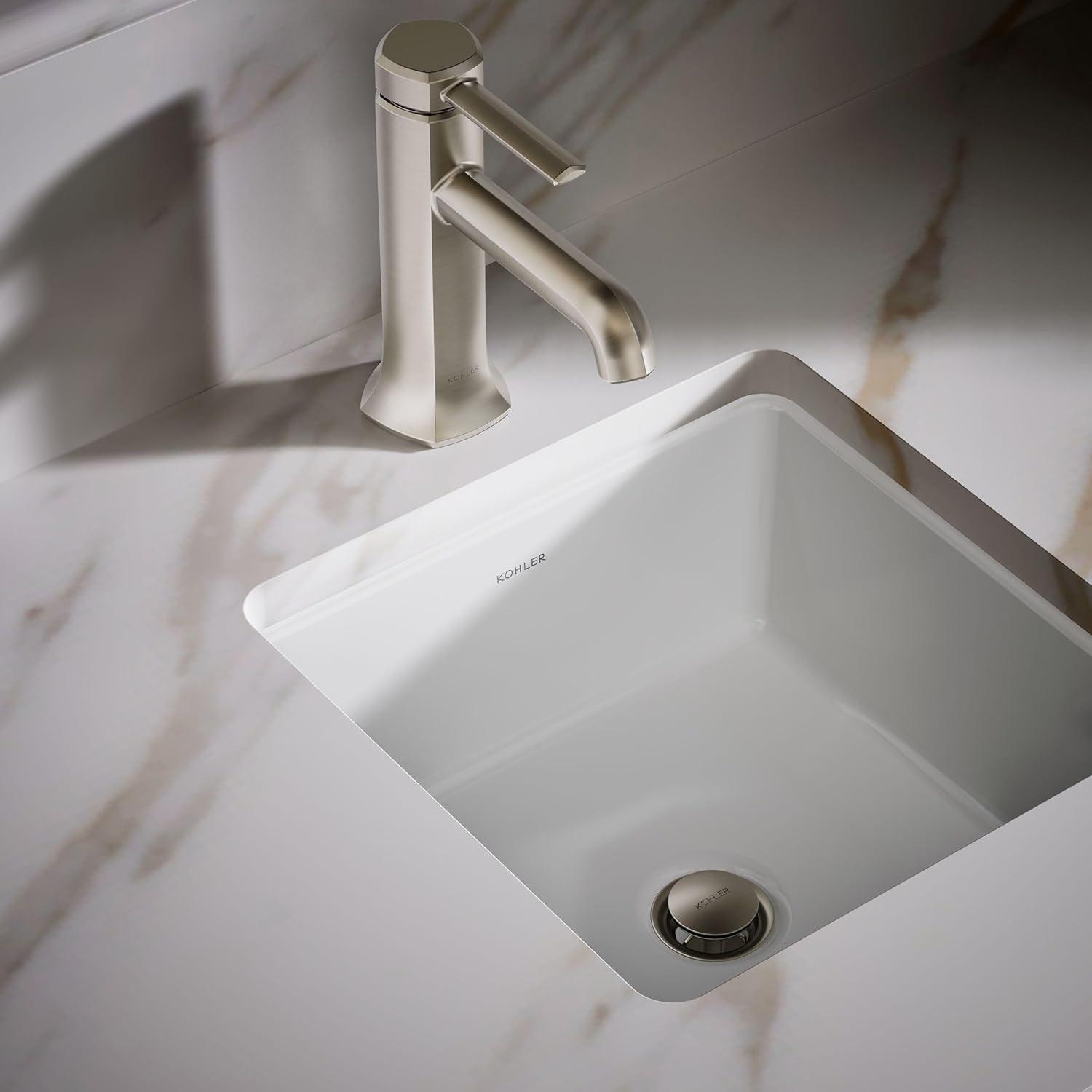 Verticyl Vitreous China Square Undermount Bathroom Sink with Overflow