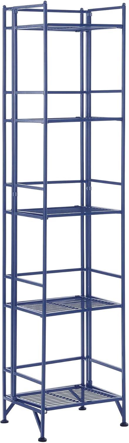 Convenience Concepts Xtra Storage 5 Tier Folding Metal Shelf, Cobalt Blue