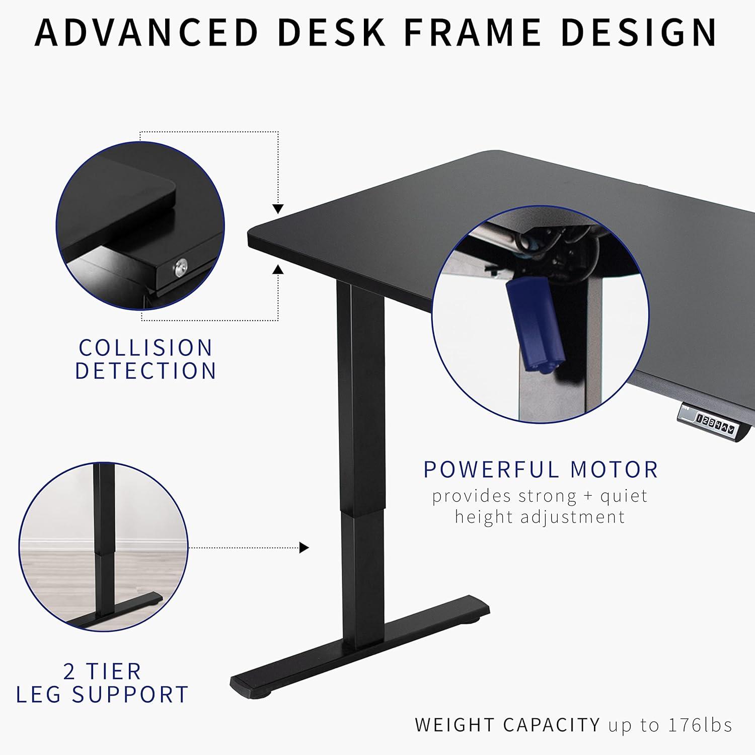 VIVO Single Motor Electric Desk with Push Button Memory Controller