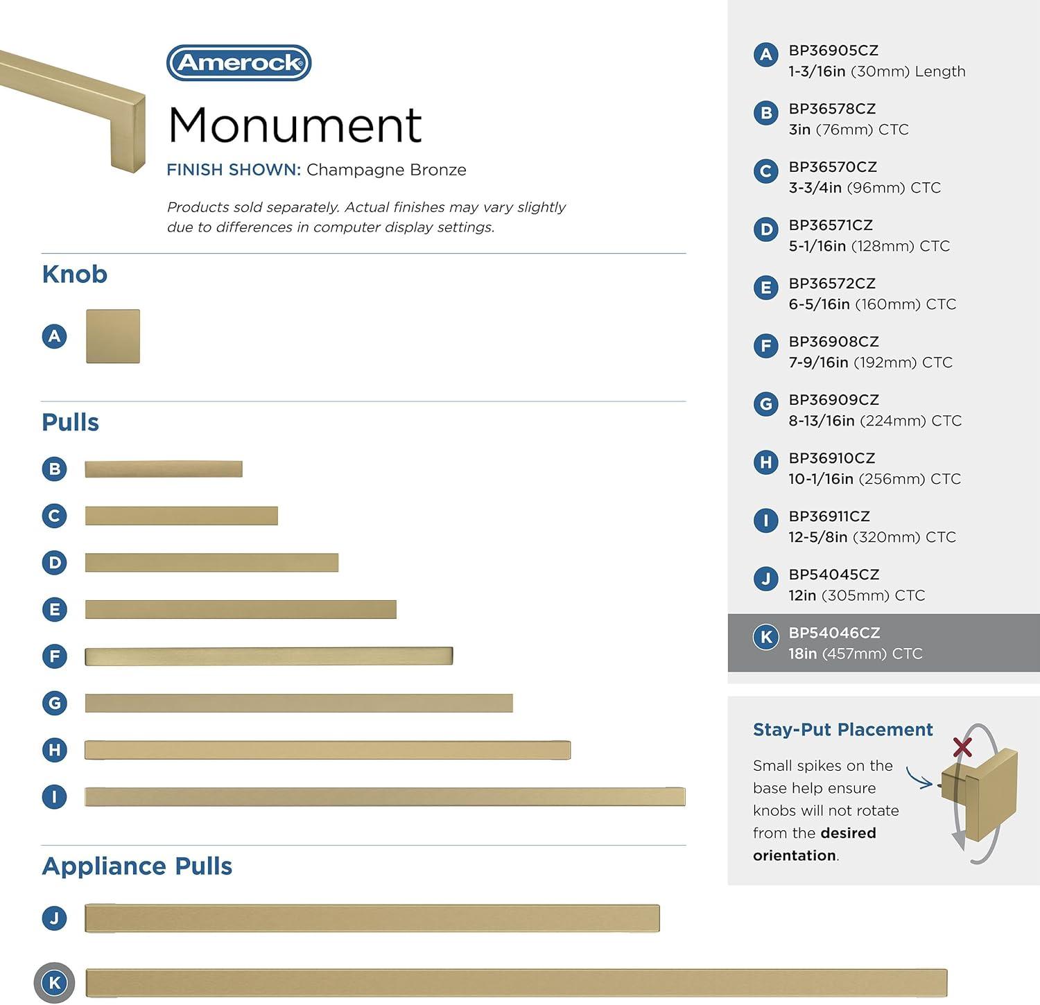 Monument 18" Center to Center Appliance Pull