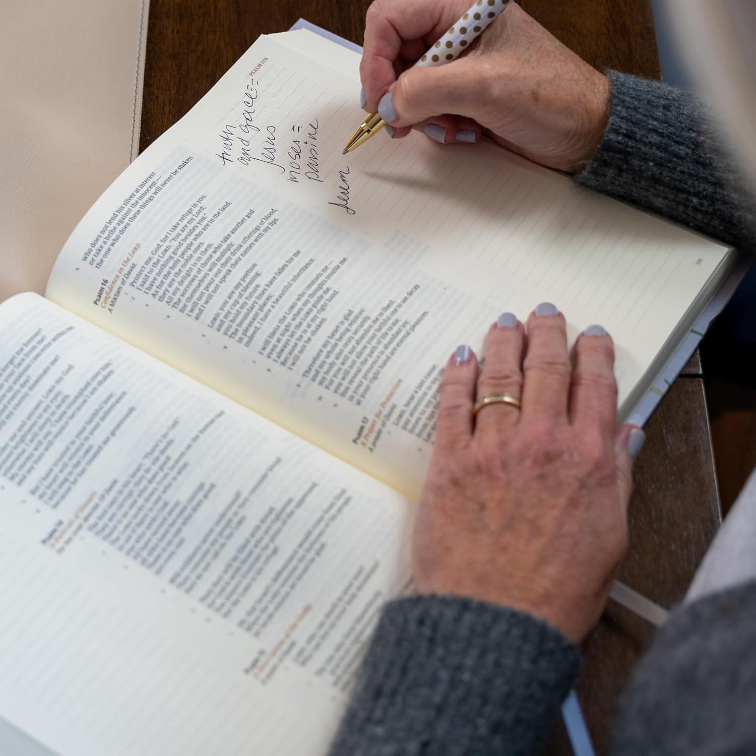 CSB Notetaking Bible, Large Print Hosanna Revival Edition, Lavender/Peach Cloth Over Board - by  Csb Bibles by Holman (Hardcover)