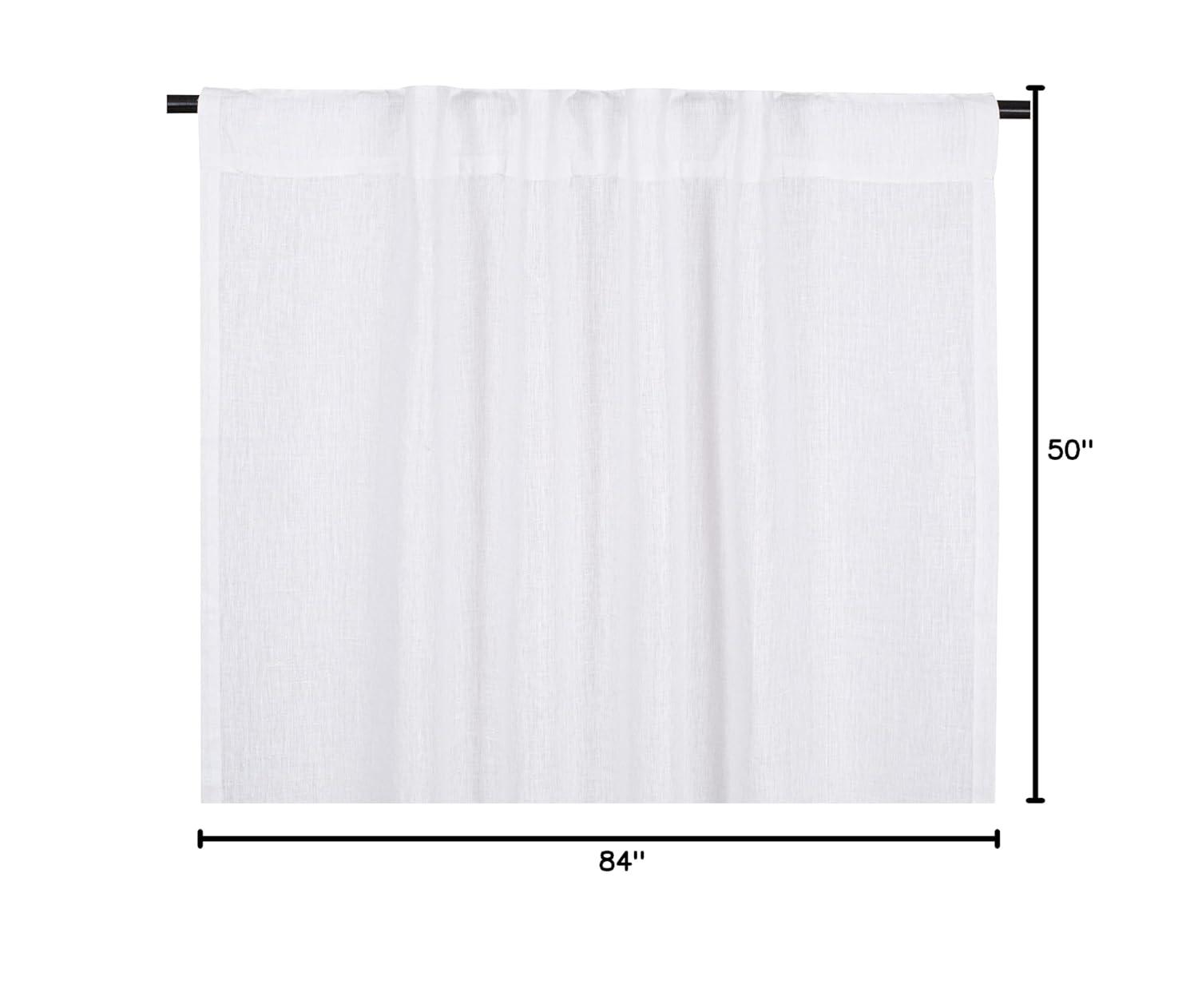 Bedding Craft Farmhouse Curtains 50x84 inch White Textured Slub Tab Top Window Panels for Bedroom Living Room Modern Rustic Country Home Décor Elegant Drapes