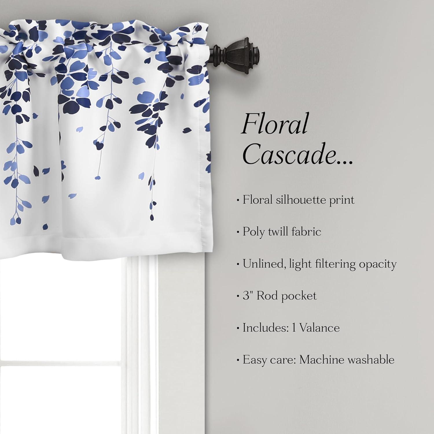 Lush Decor Weeping Flower Floral Tailored 52'' W Window Valance