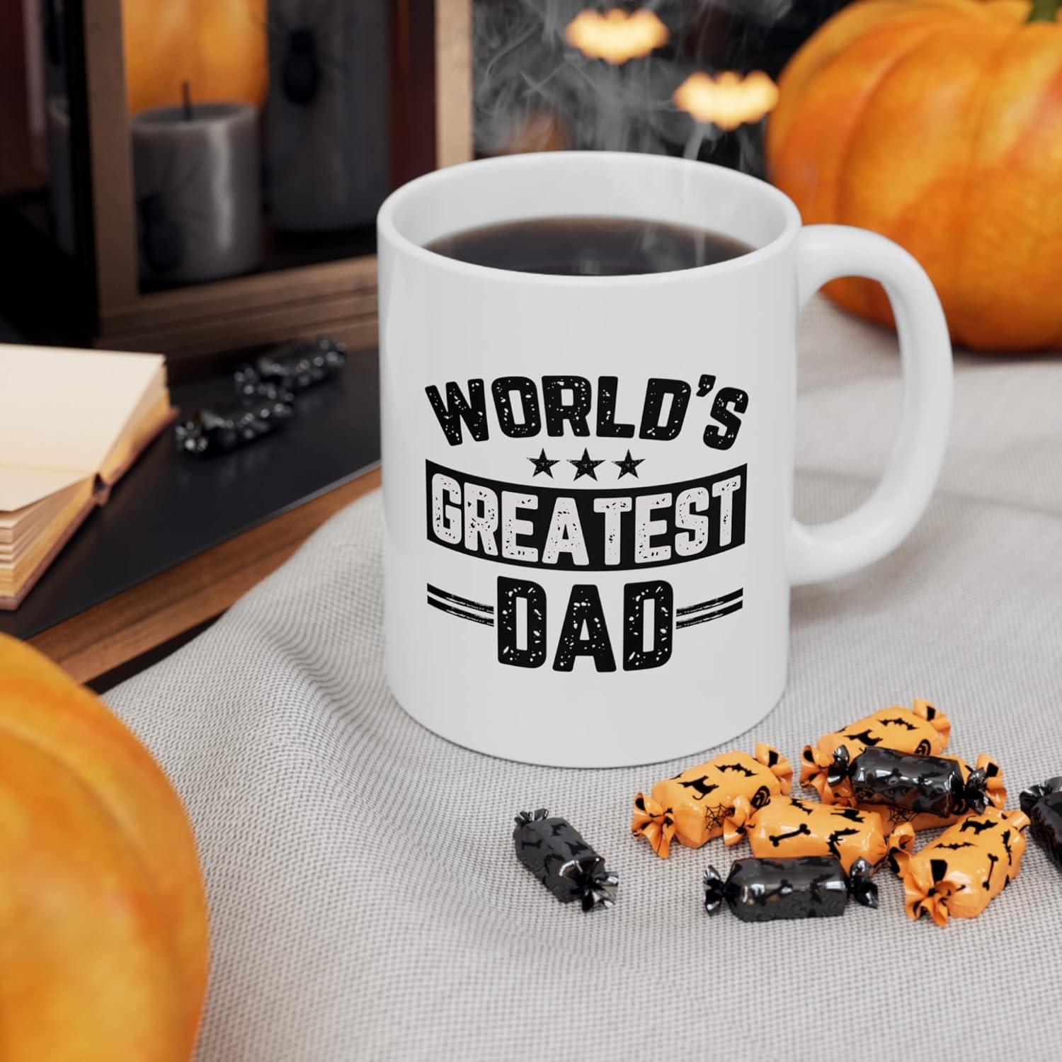 Worlds Greatest Dad Best Father Gift Funny DT White Coffee 11 Oz Mug