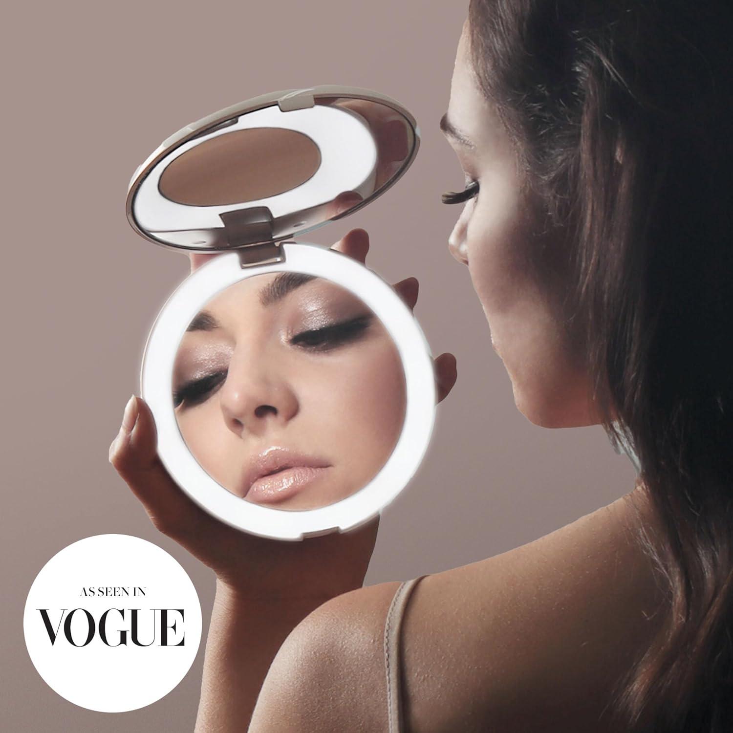 Modern Lighted Magnifying Compact Mirror