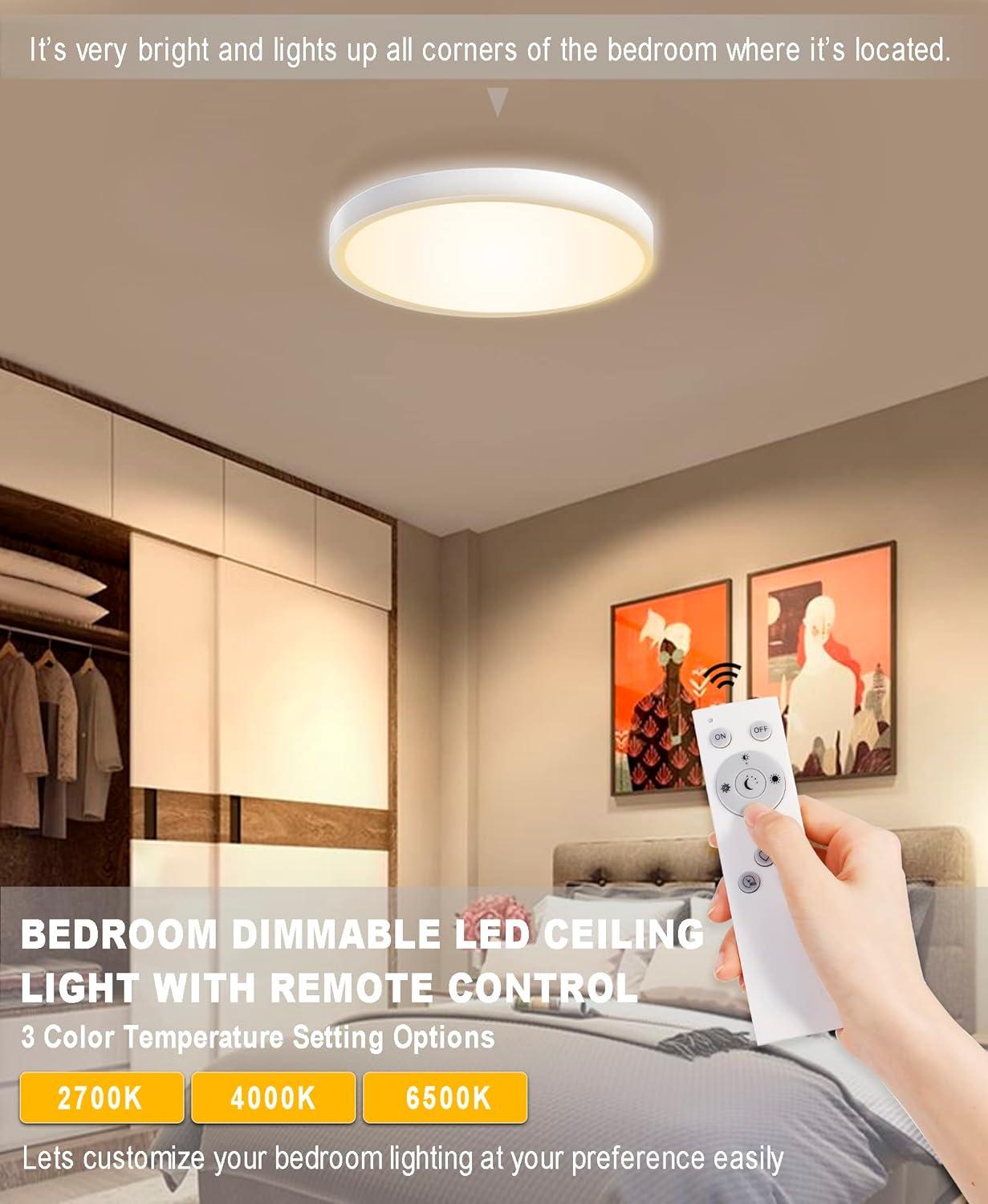 Smart Dimmable LED Ceiling Light with Remote Control