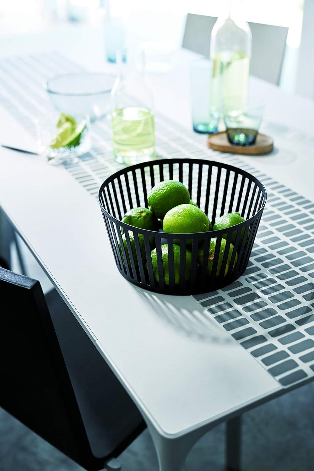 Tall Black Steel Minimalist Fruit Basket