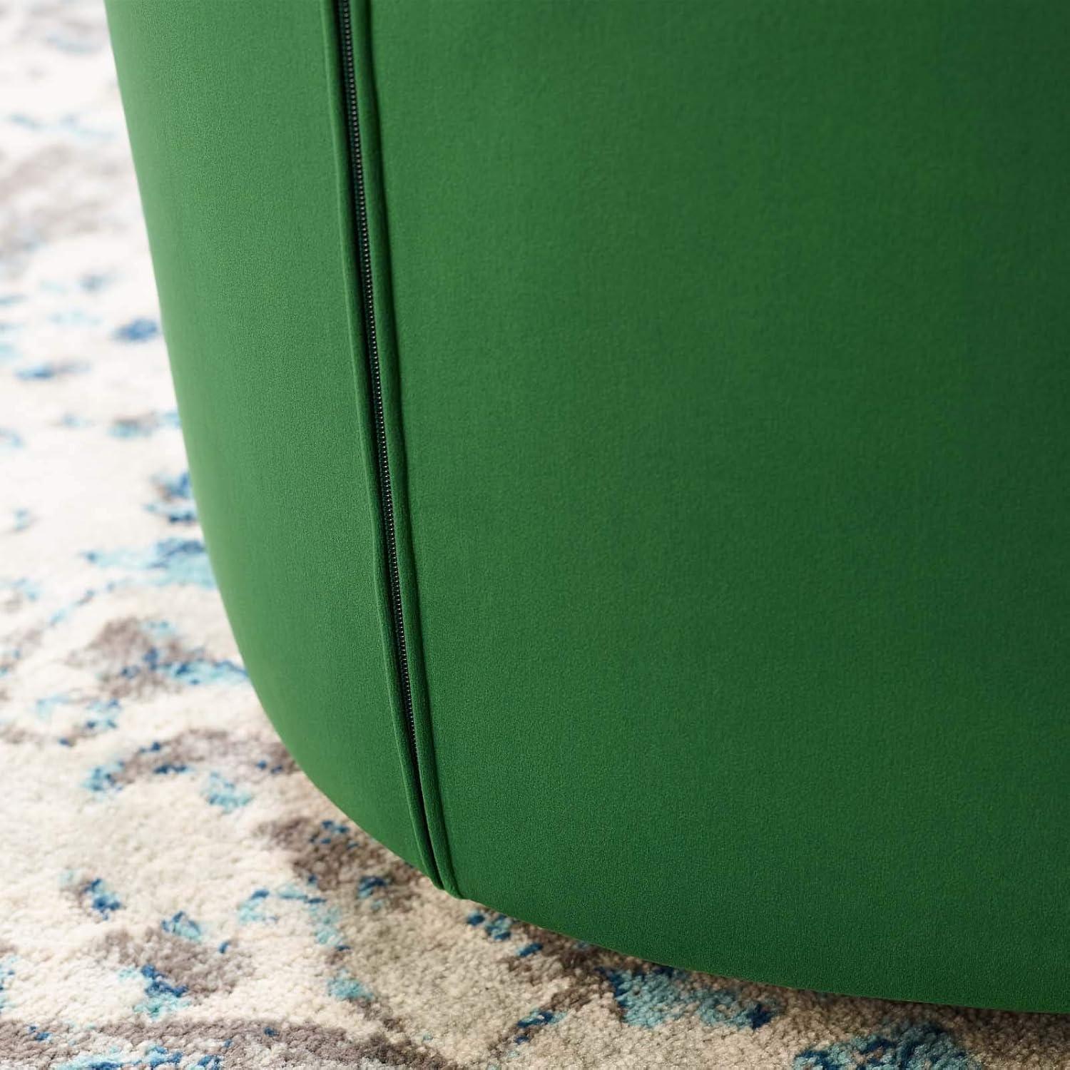 Modway Prospect Tufted Performance Velvet Swivel Armchair Emerald : Luxurious Upholstered Accent Chair with Wood Frame