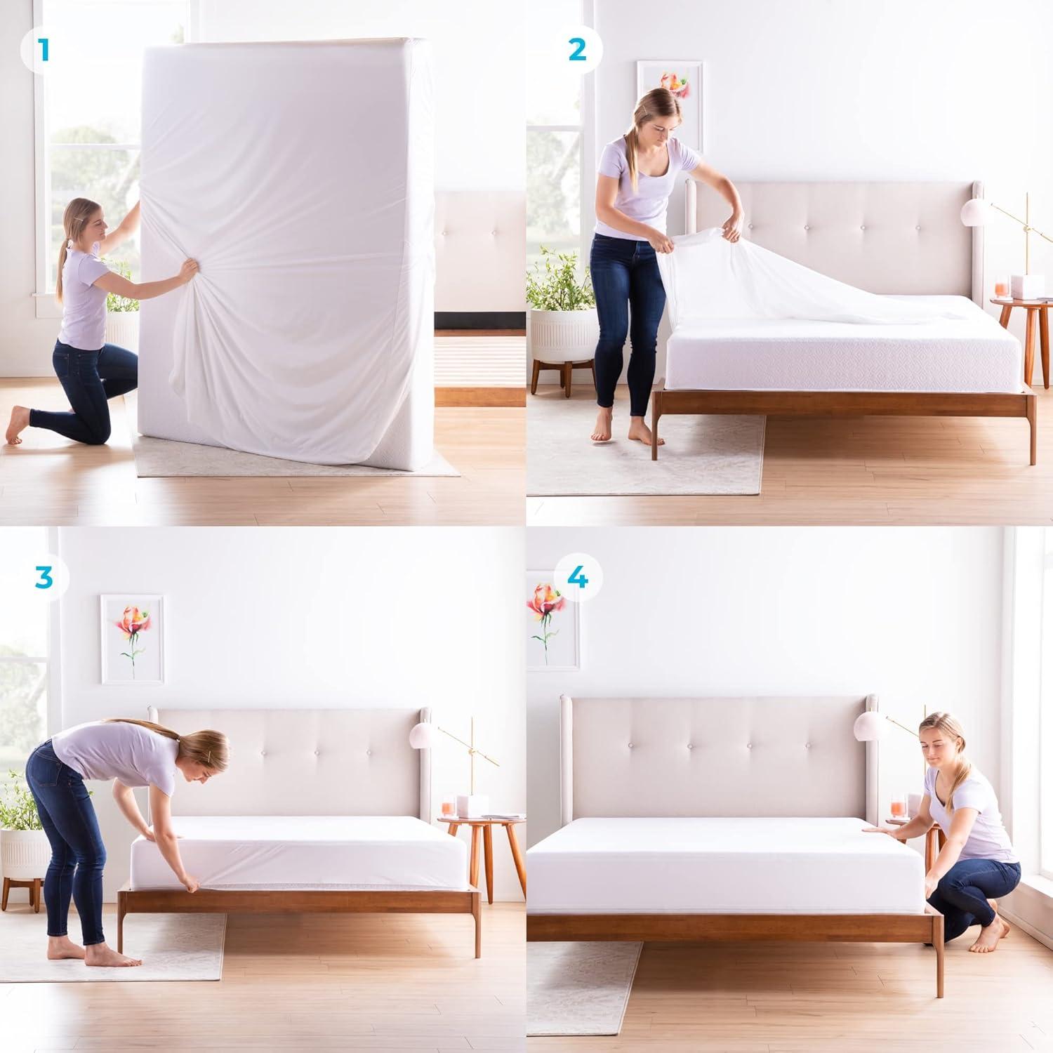 Linenspa Waterproof Zippered Encasement Mattress Protector, Full
