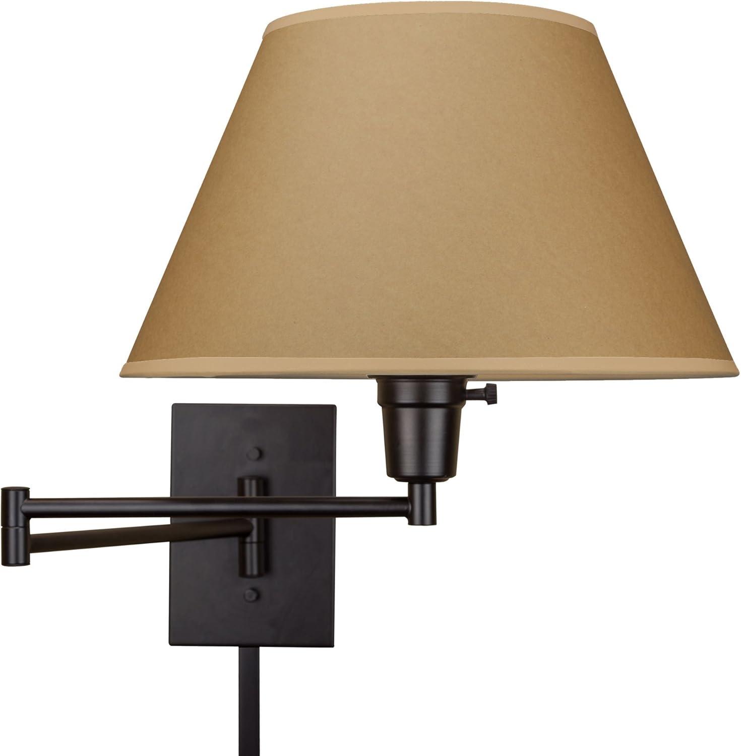 Cambridge Adjustable Swing Arm Wall Lamp with Opaque Paper Shade, Black