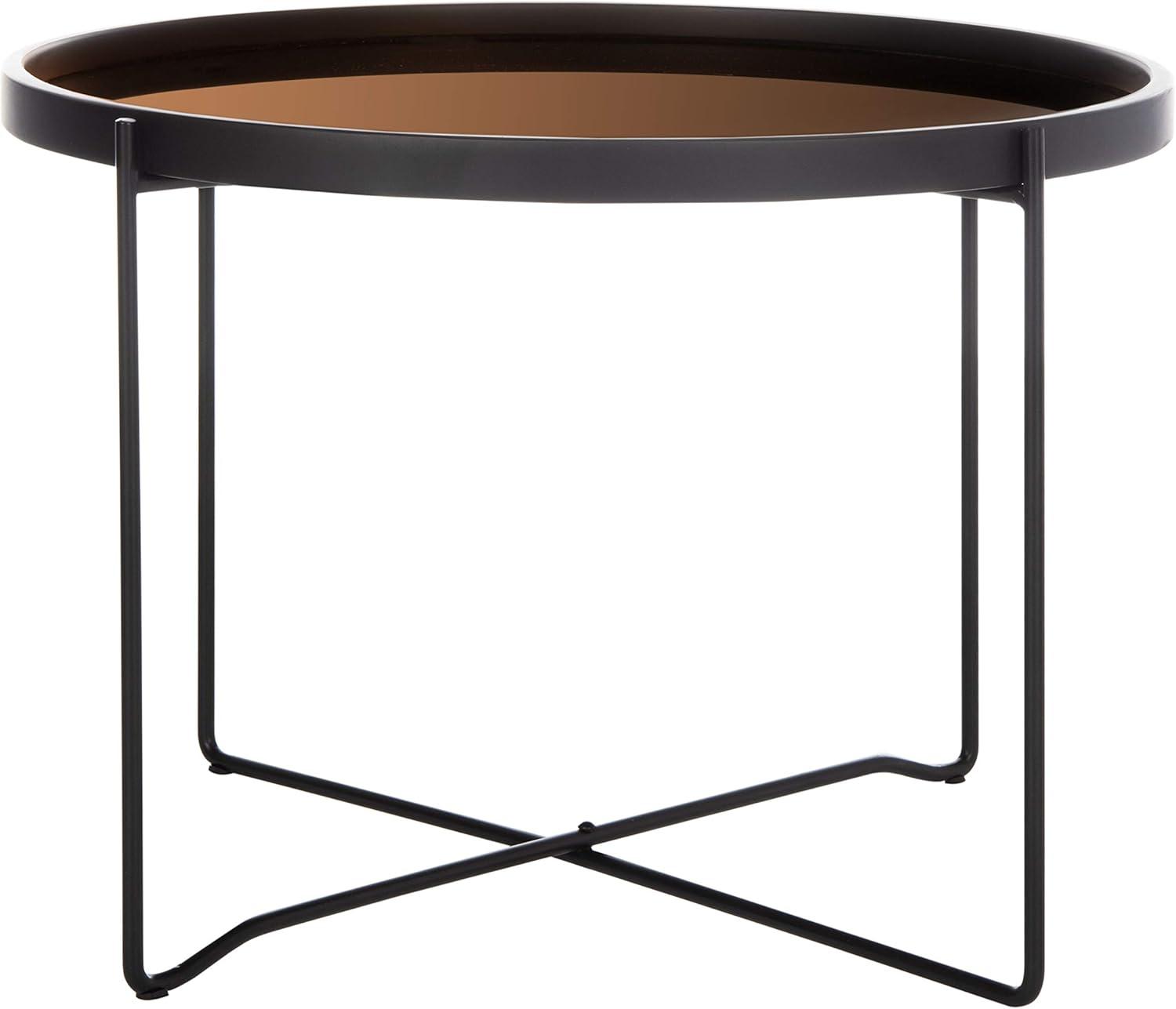 Ruby Medium Tray Accent Table - Rose Gold/Black - Safavieh.