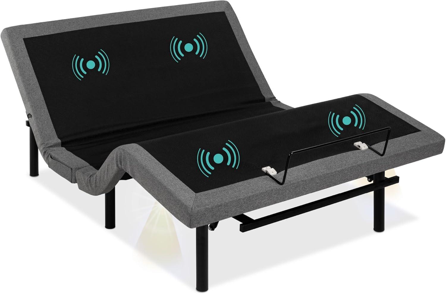 Best Choice Products Adjustable Bed Base for Stress Management with Massage, Remote Control, USB Ports