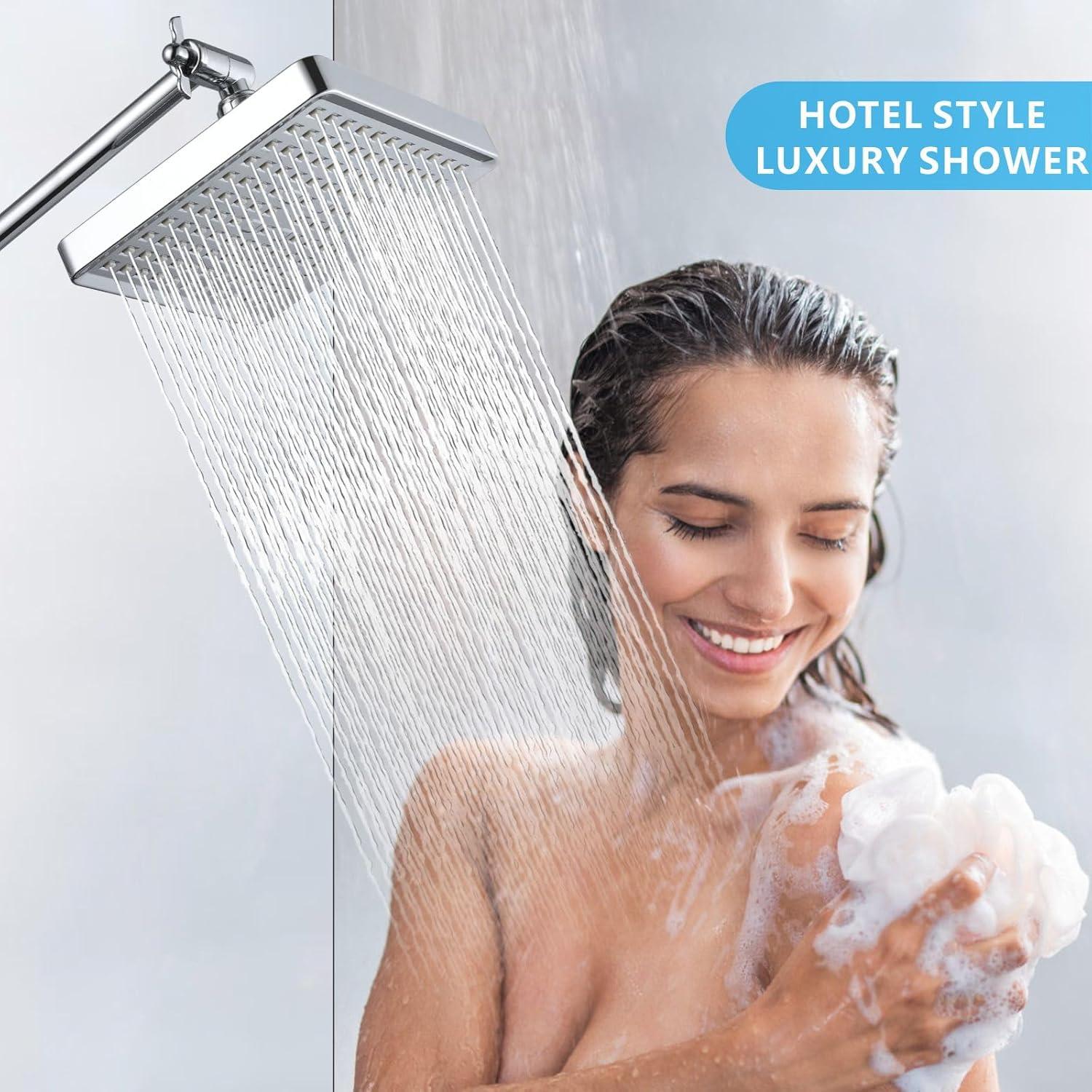 8-Inch Chrome Stainless Steel Rain Shower Head with Filter