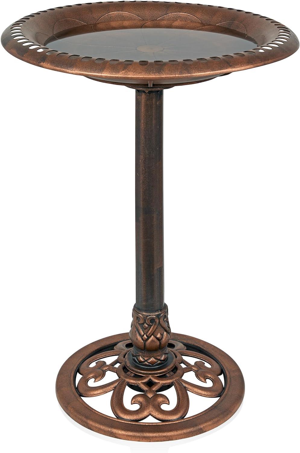 Alpine Pedestal Birdbath with Scrollwork Base and Stakes & Reviews | Wayfair