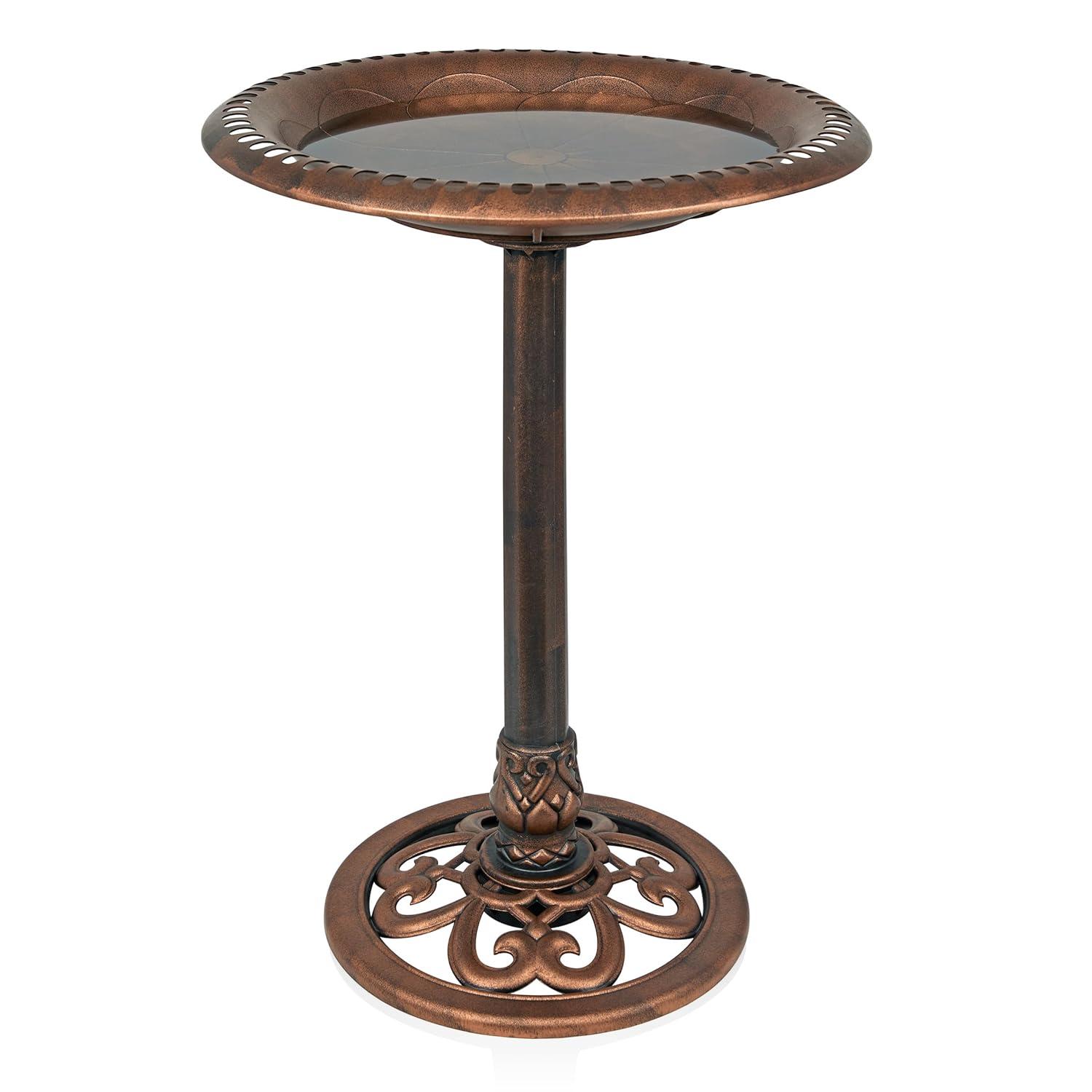Alpine Pedestal Birdbath with Scrollwork Base and Stakes & Reviews | Wayfair