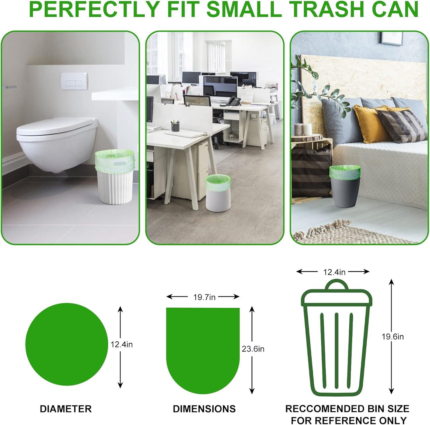Green Biodegradable 4 Gallon Trash Bags, 200 Count