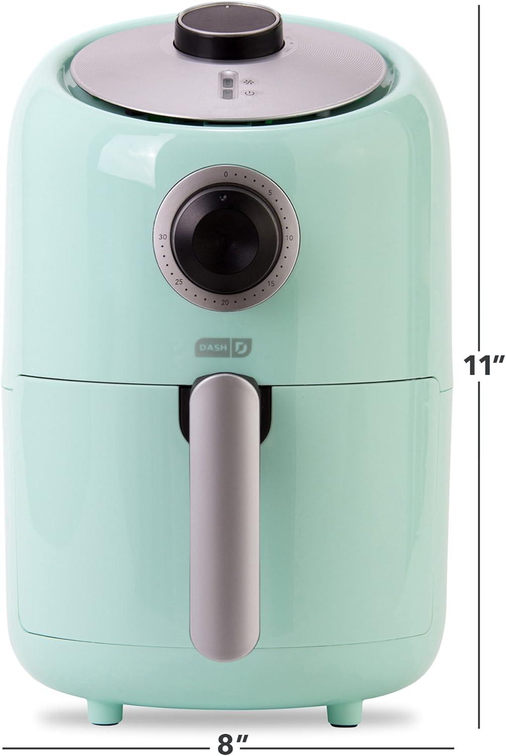 Compact Aqua Electric Hot Air Fryer with Timer Control