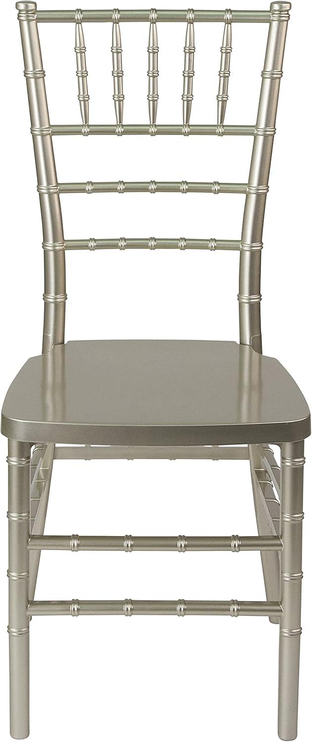 Silver Plastic Armless Chiavari Stacking Chair