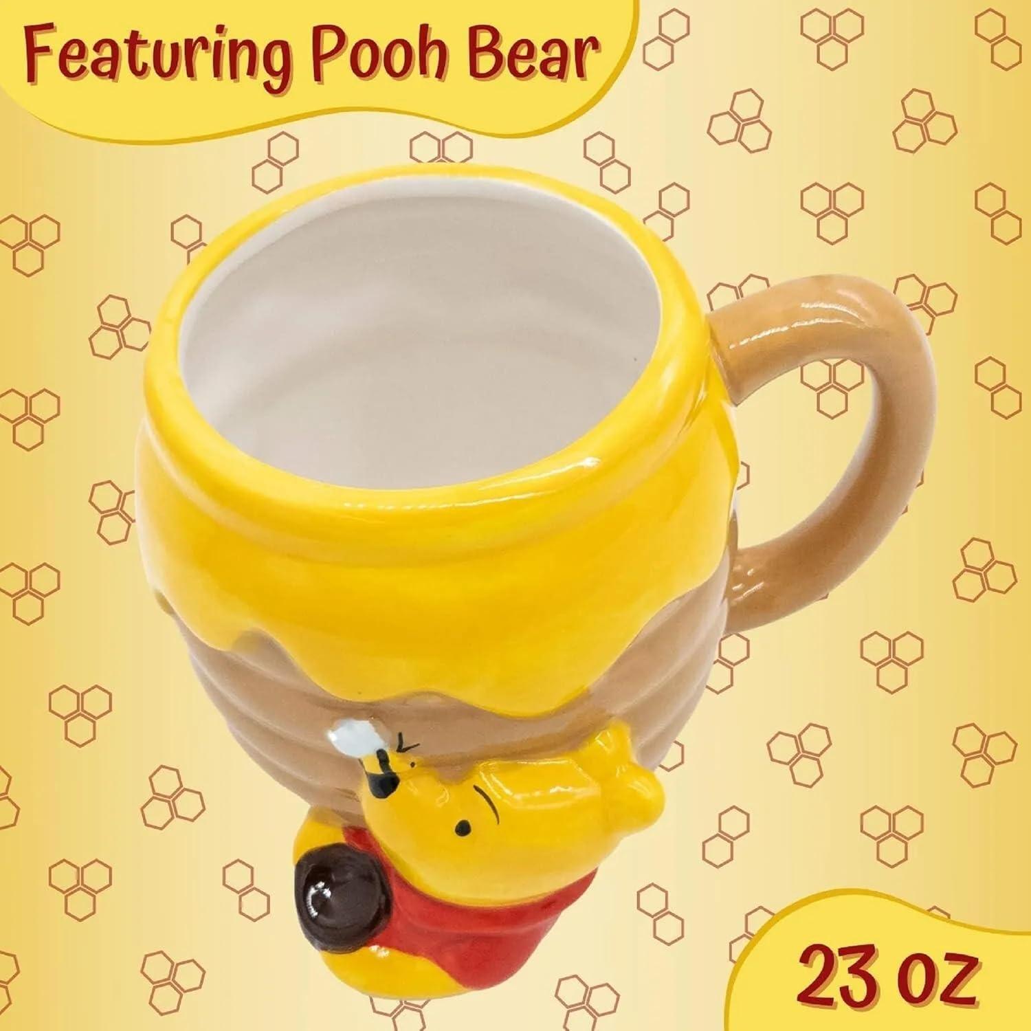 Silver Buffalo Disney Winnie the Pooh Honey Pot Sculpted Ceramic Mug | Holds 23 Ounces