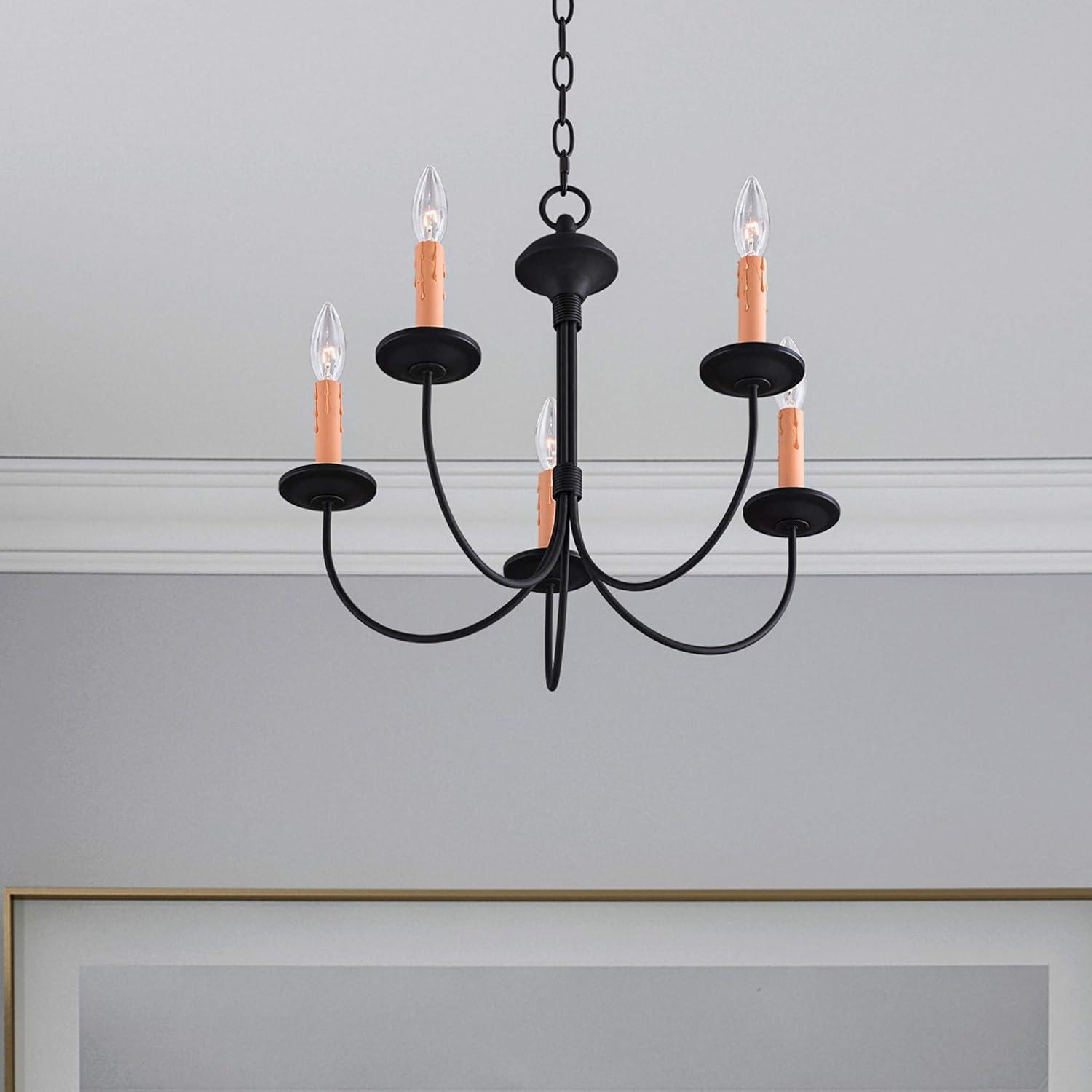 Elegant Heritage 5-Light Black Candelabra Chandelier