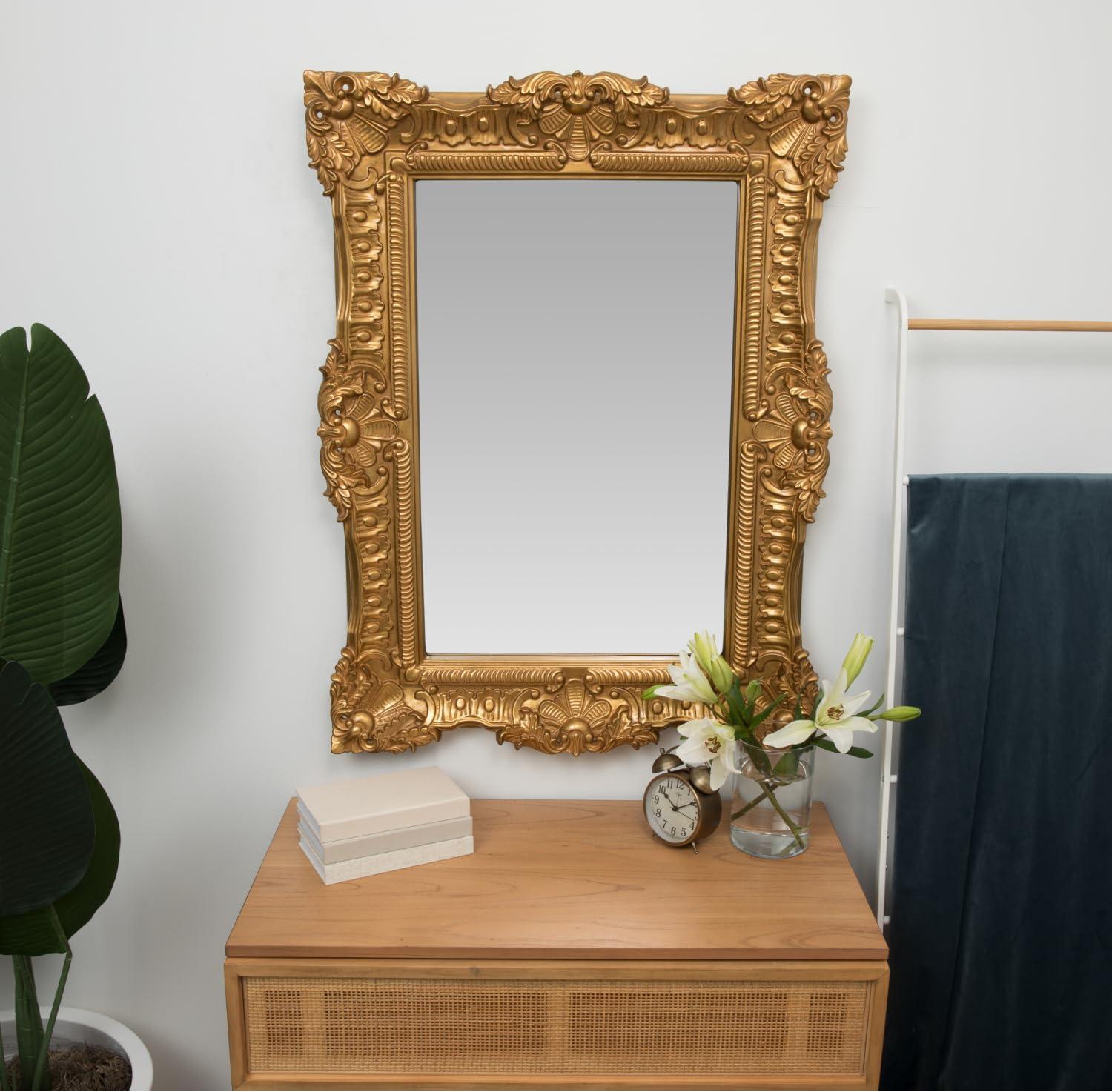 Hamilton Hills Large Ornate Gold Baroque Frame Mirror