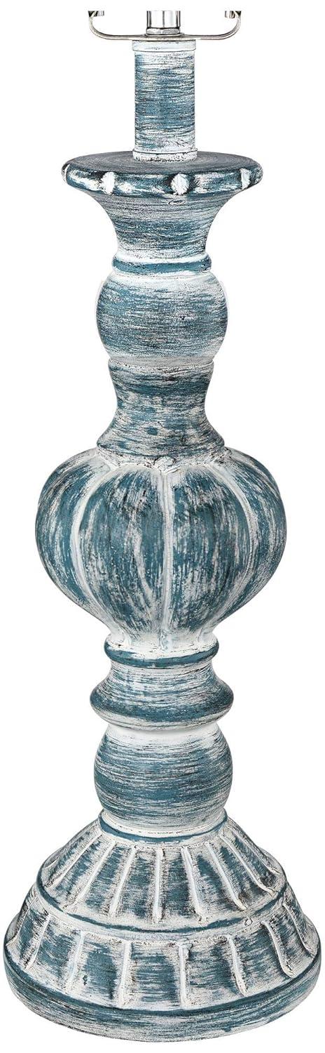 Regency Hill Tanya Traditional Table Lamps 26 1/2" High Set of 2 Blue Washed Tapered Drum Shade for Bedroom Living Room Bedside Nightstand Office Kids