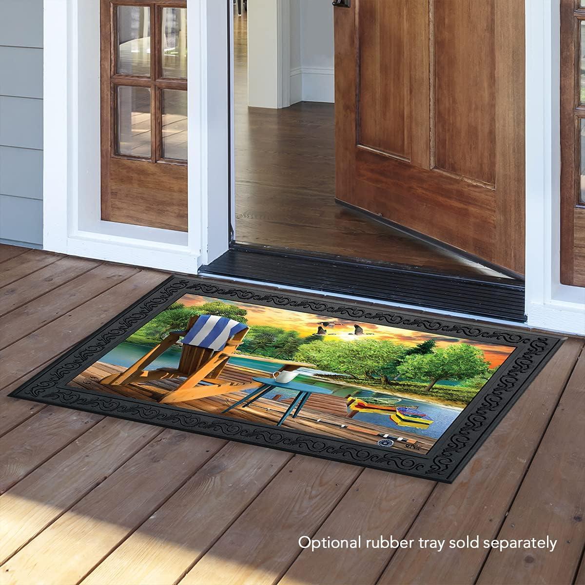 Lakeside Escape Rubber Backed Outdoor Doormat 24" x 15"