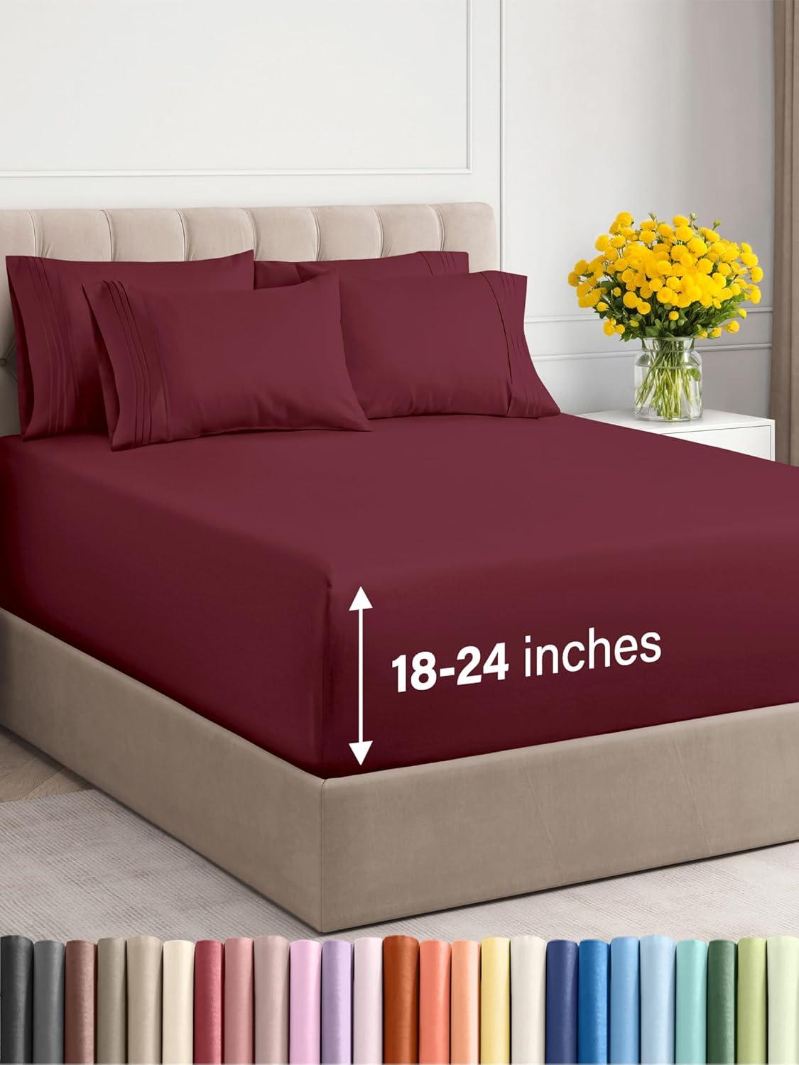 6 Piece Extra Deep Pocket Microfiber Sheet Set - CGK Linens