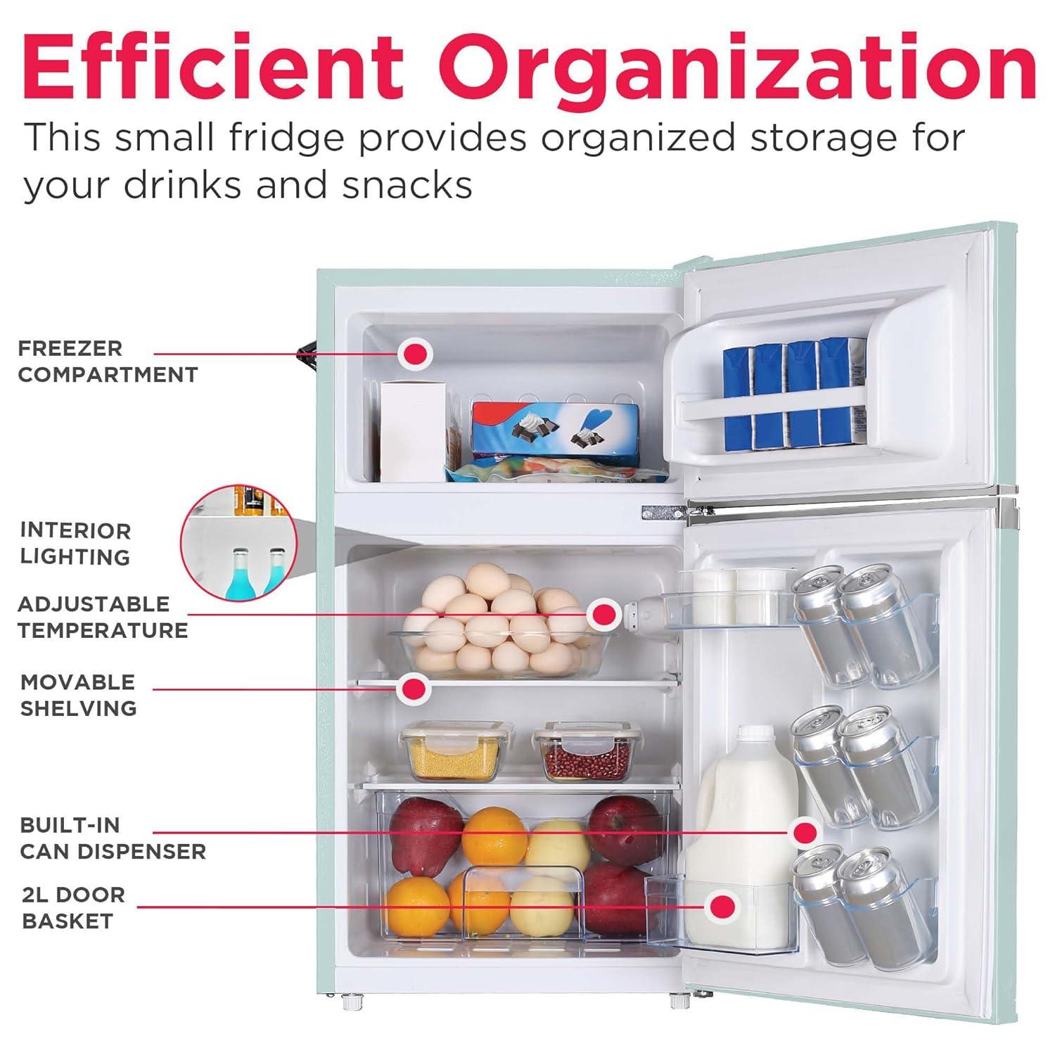 Frigidaire 3.2-Cu Ft. 2-Door Retro Compact Bar Fridge With Freezer And Side Bottle Opener