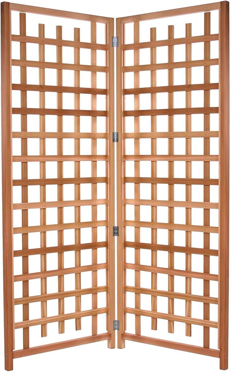 All Things Cedar 2-Piece" Outdoor Single Trellis Handcrafted for Climbing Plants with Snug-Fitting Parts and Sanded Finish for Patio Privacy Screens