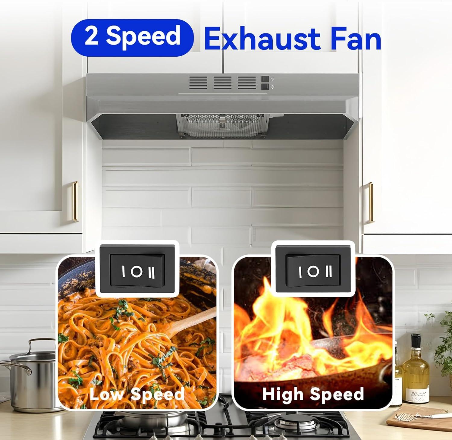 30 in. 900 CFM Convertible Wall Mount Range Hood in Stainless Steel with LED Lights, Carbon Filters and Touch, Gesture