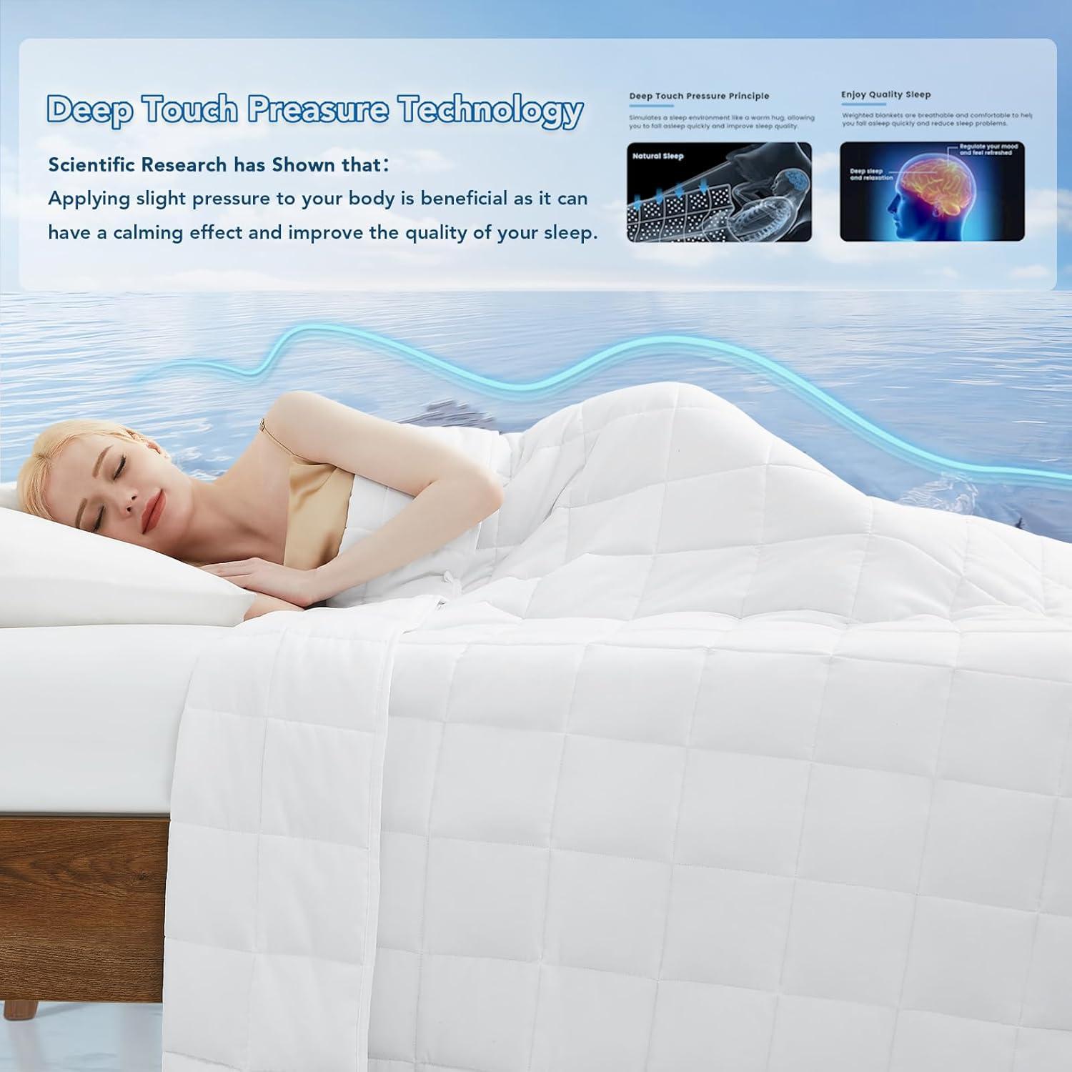 12 lb 48" x 72" Weighted Blanket Cotton White by Bare Home
