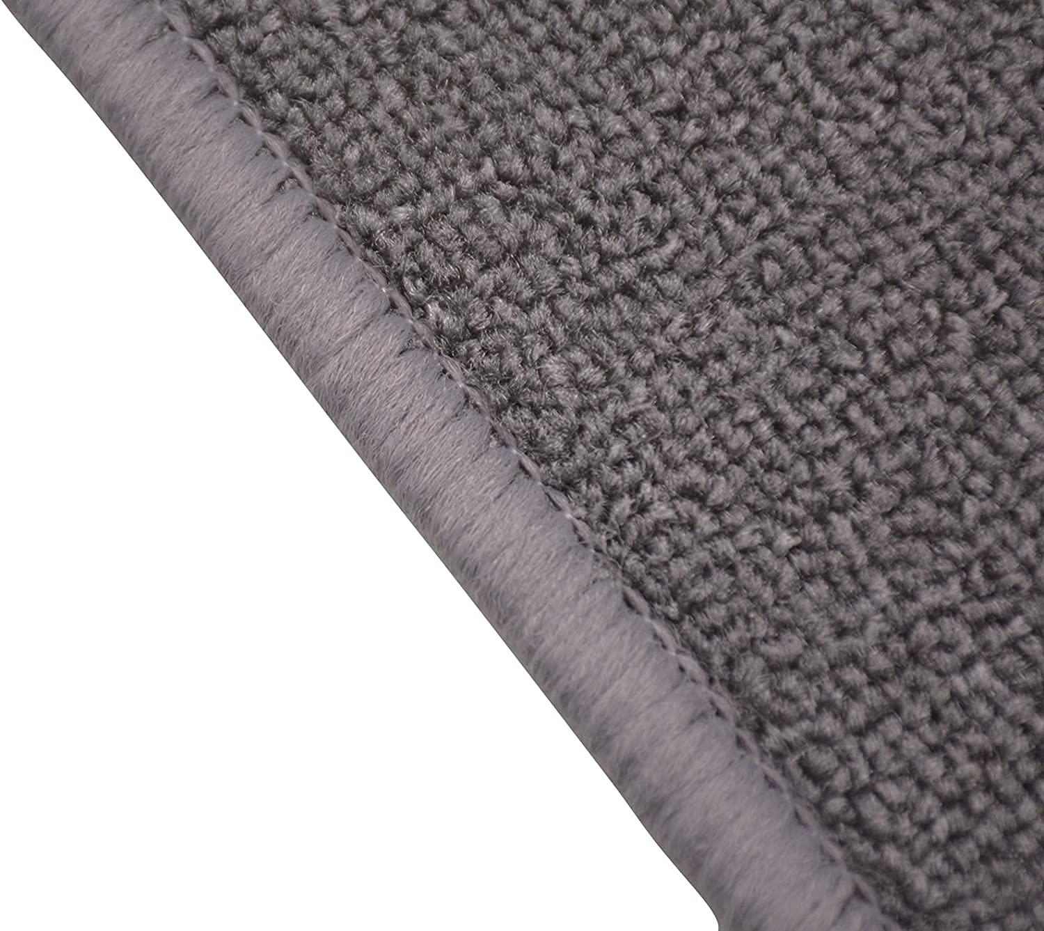 Stair Treads Skid Slip Resistant Backing Indoor Carpet Stair Treads Trellis Border Design 8 ½ inch x 26 ¼ inch (Set of 3, Grey Black)