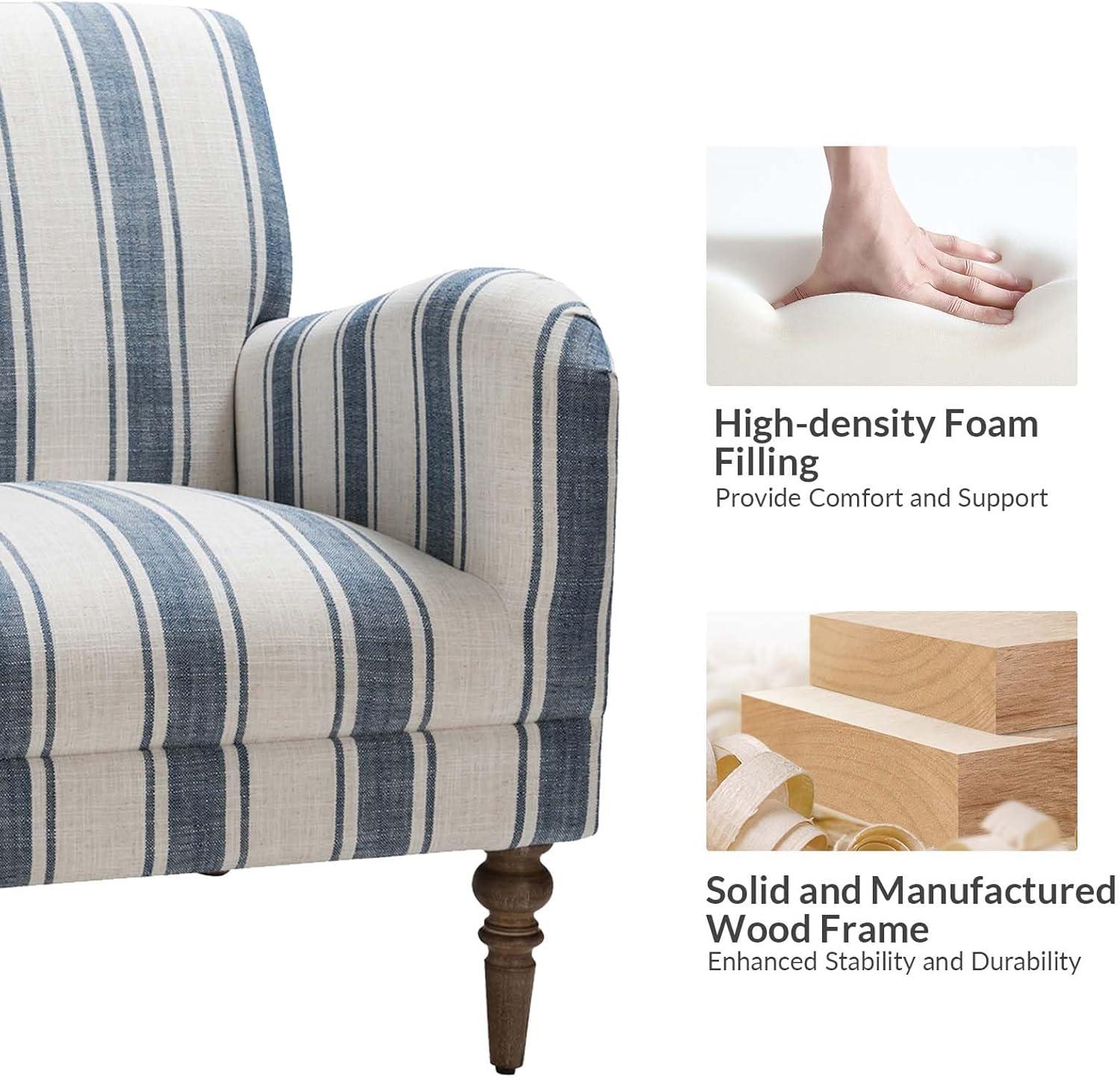 HULALA HOME Seip Classic and Contemporary Striped Arm Chair with Spindle Legs by  NAVY