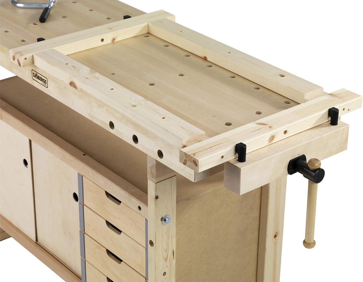 Compact Nordic Birch Workbench with Dual Vises for Hobbyists