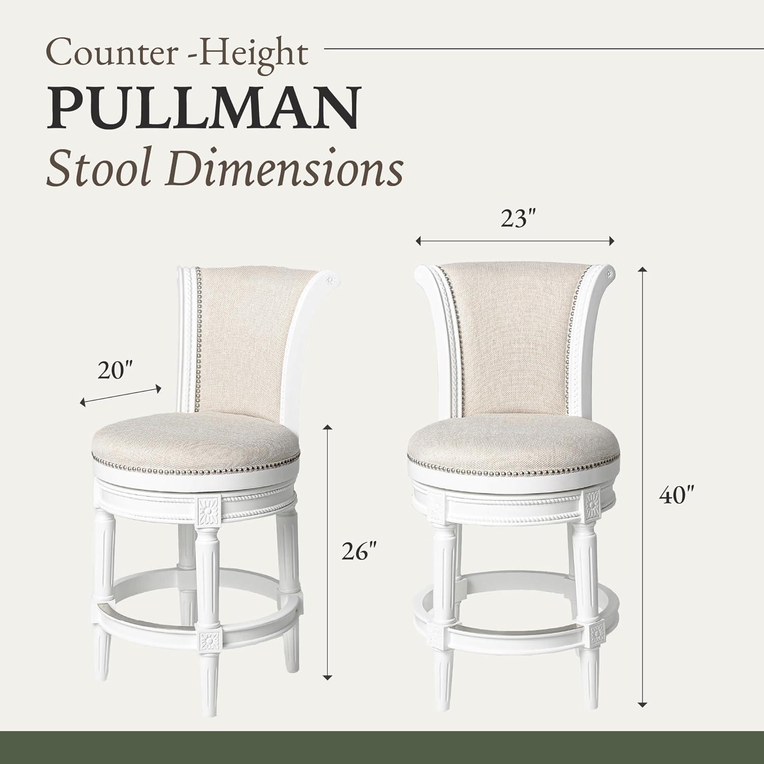 Open Box Maven Lane Pullman High-Back Stool, Alabaster White, Counter Height