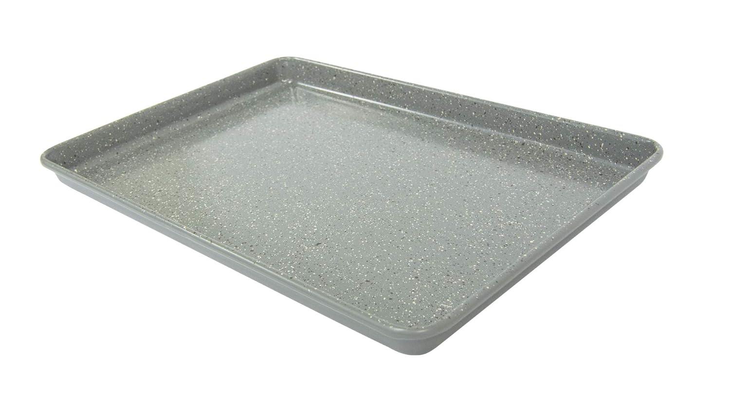 casaWare 13 x 9 x 1-Inch Ultimate Series Commercial Weight Ceramic Non-Stick Coating Cookie/Jelly Roll Pan (Silver Granite)