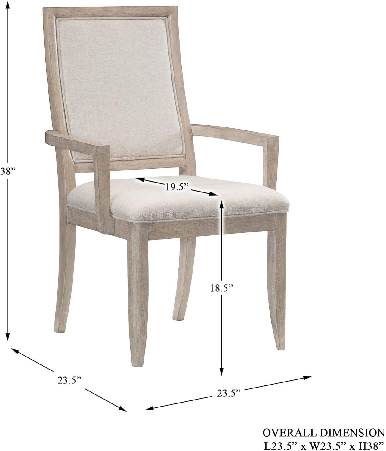 Lexicon Contemporary Wood Dining Room Arm Chair in Gray (Set of 2)
