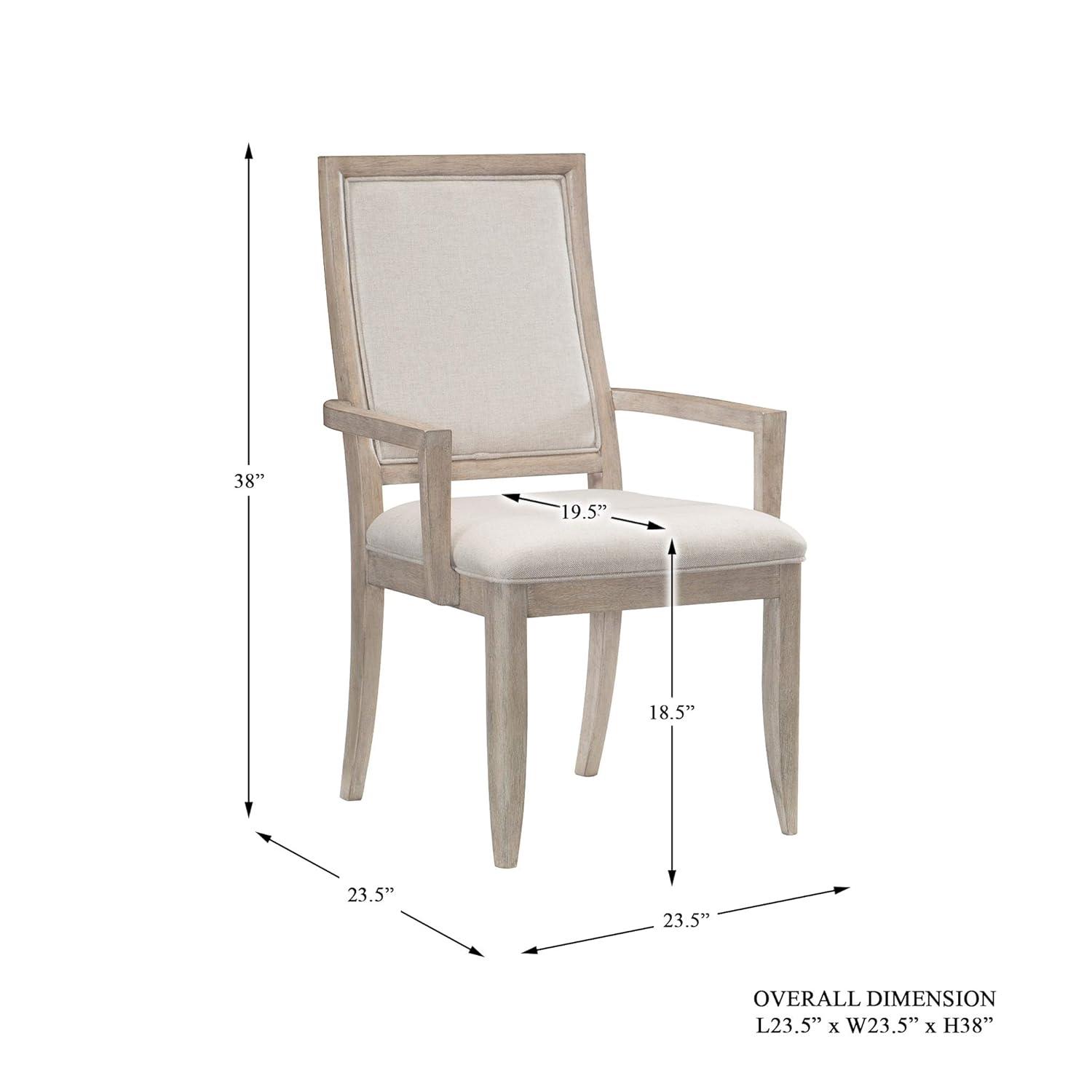 Lexicon Contemporary Wood Dining Room Arm Chair in Gray (Set of 2)