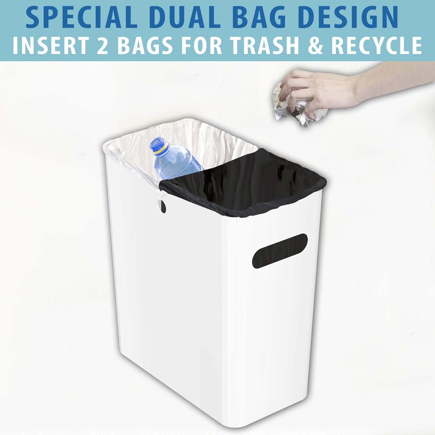 iTouchless SlimGiant Wastebasket 4.2 Gallon White