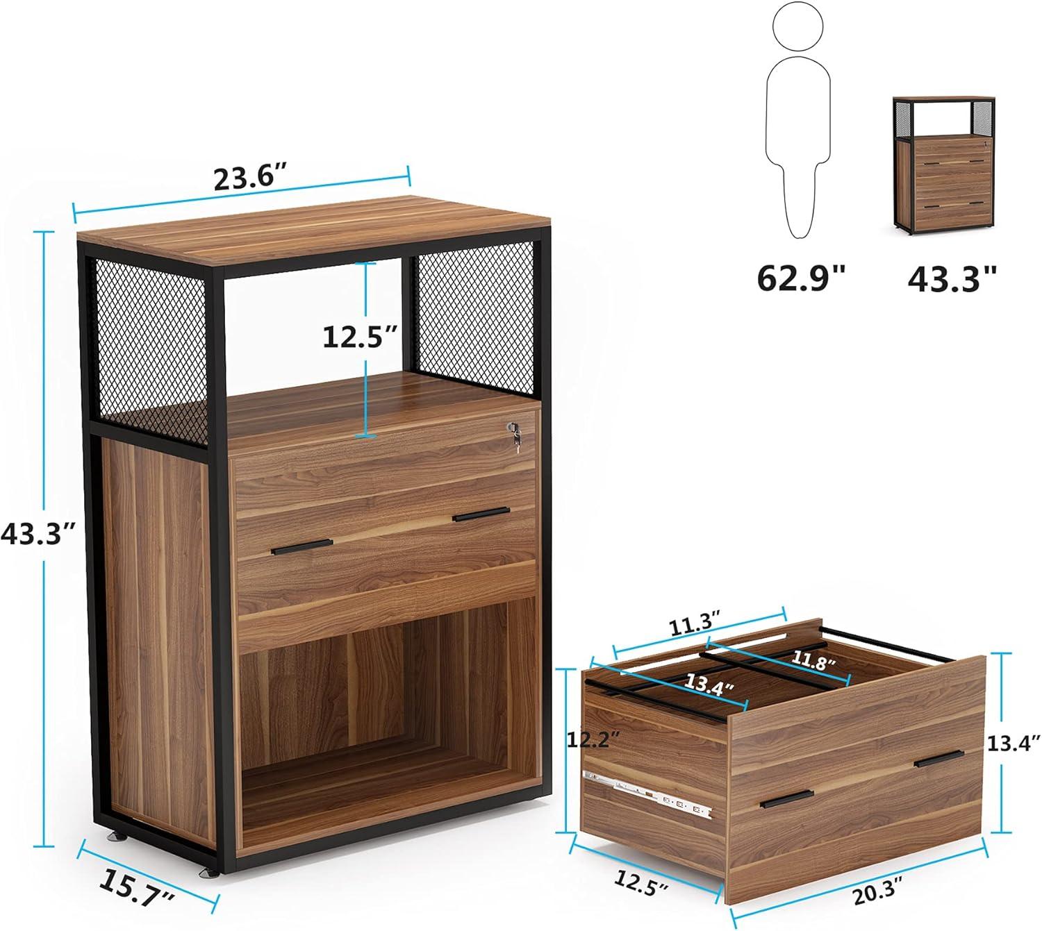 Hommoo 2-Drawer File Cabinet, Letter/Legal / A4 Size Filing Cabinet with Lock