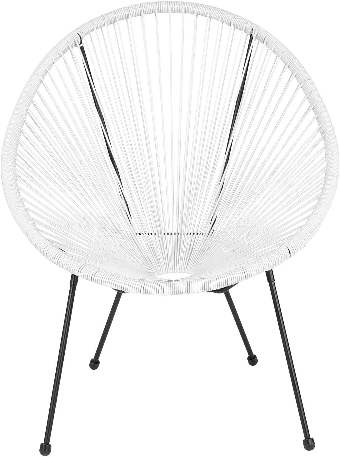 Flash Furniture Valencia Oval Comfort Series Take Ten White Papasan Lounge Chair