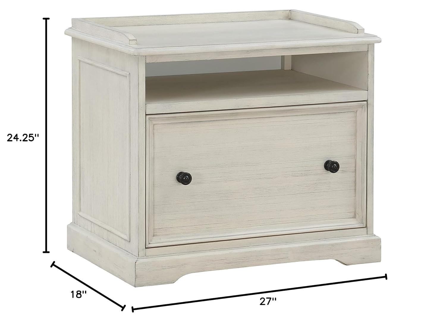 Country Meadows Engineered Wood File Cabinet in Antique White