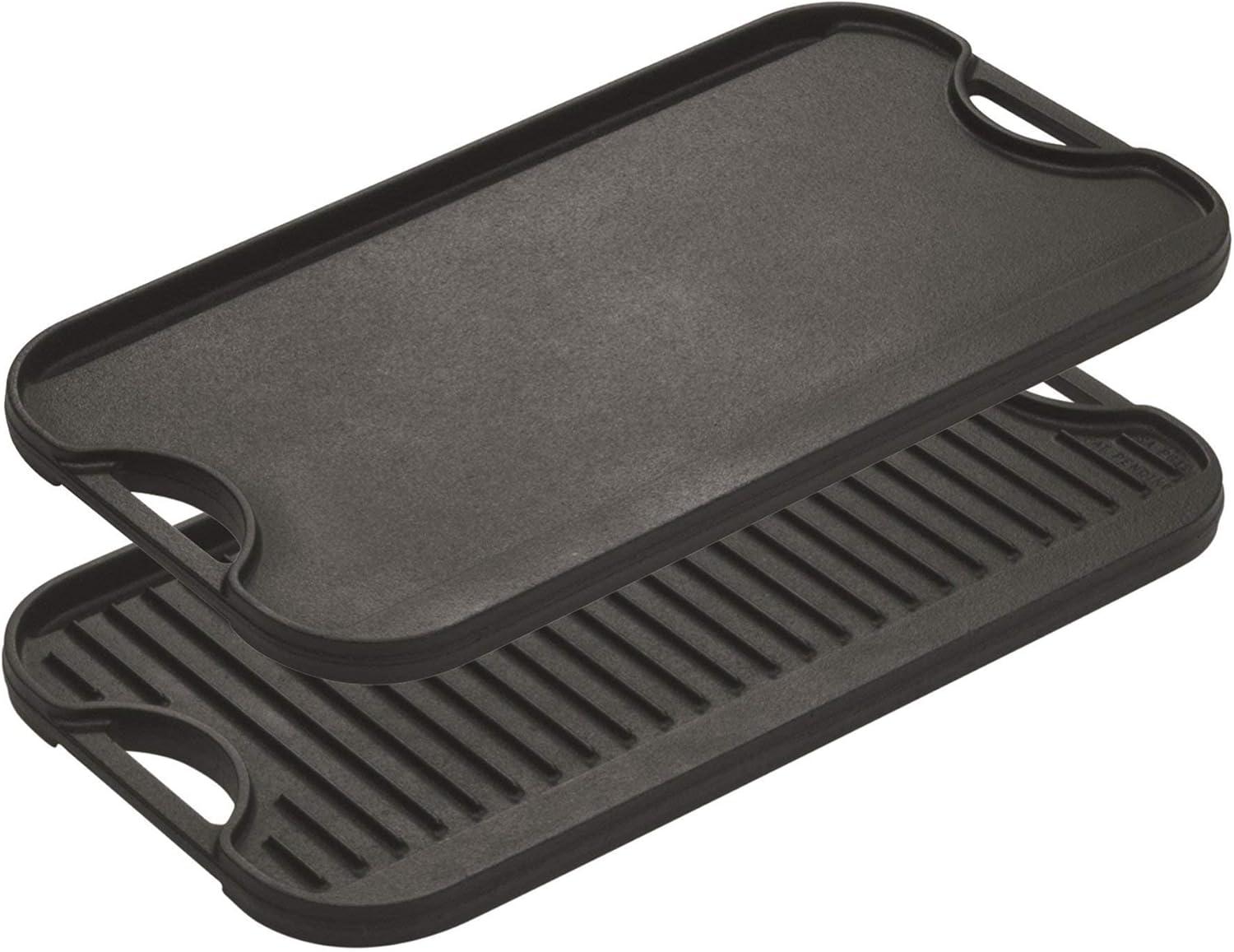 Lodge Black Cast Iron Reversible Grill Griddle, 20 x 10.44 inch