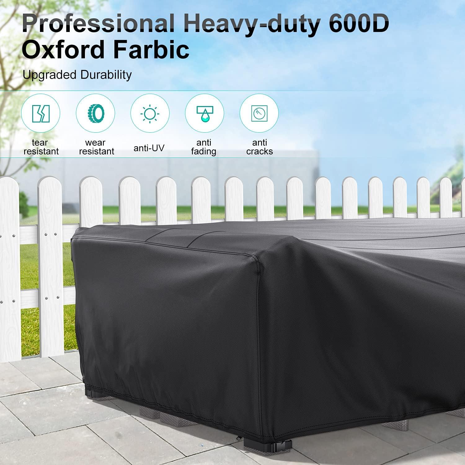 Black Heavy Duty Waterproof Patio Furniture Cover