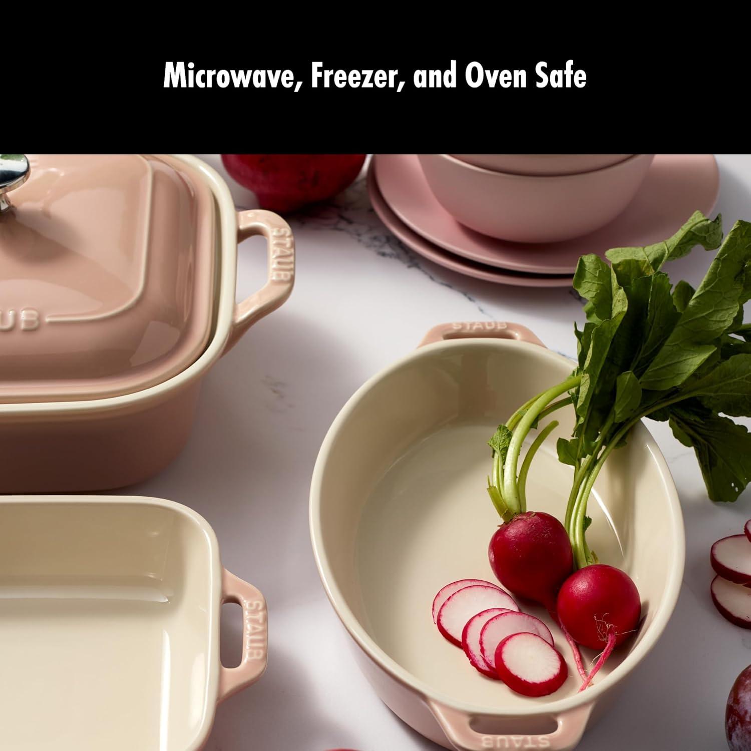 Staub Staub Ceramic 4-Pc Baking Pans Set, Casserole Dish With Lid, Brownie Pan,